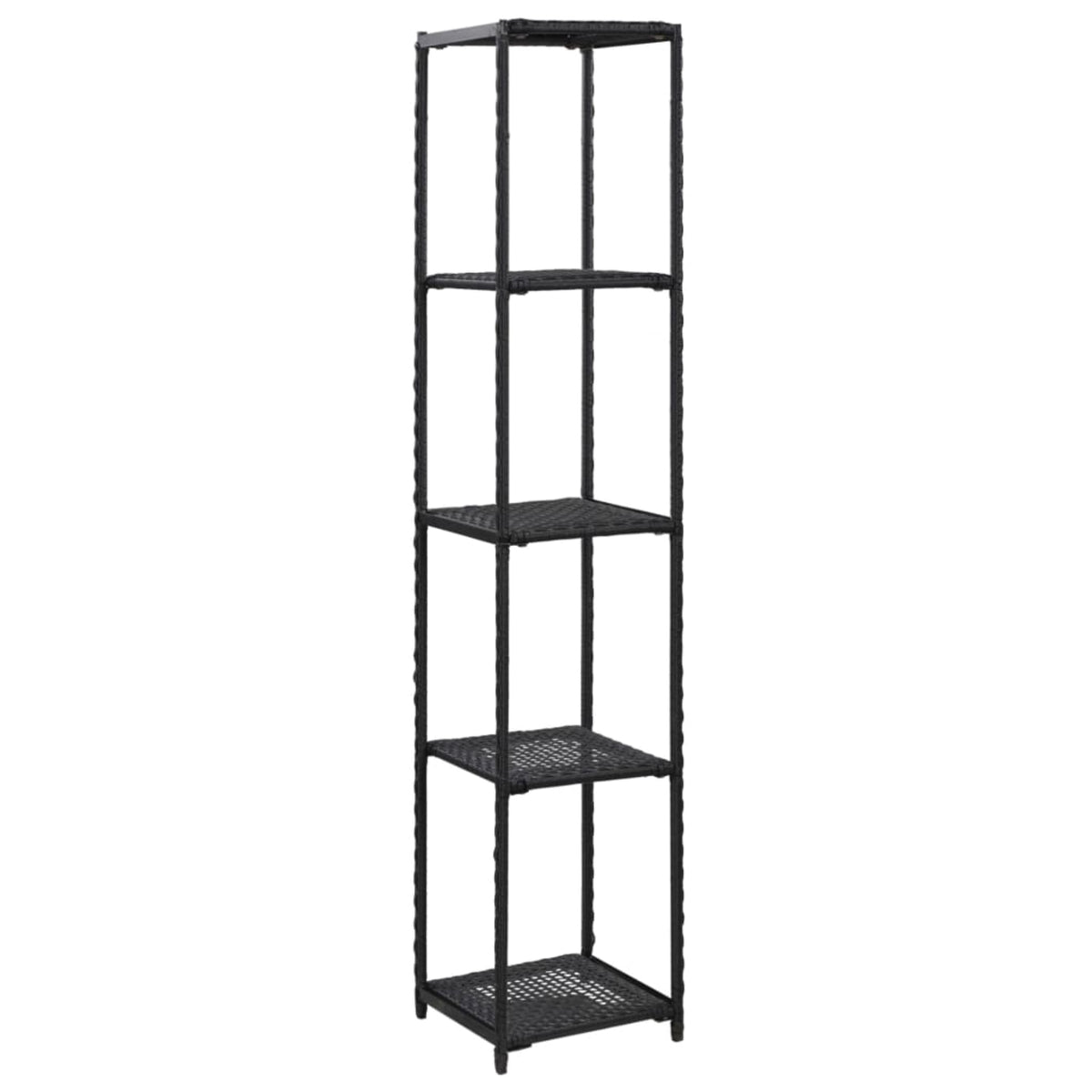 Vidaxl Storage Shelf Black 11.8'X11.8'X59.1' Poly Rattan