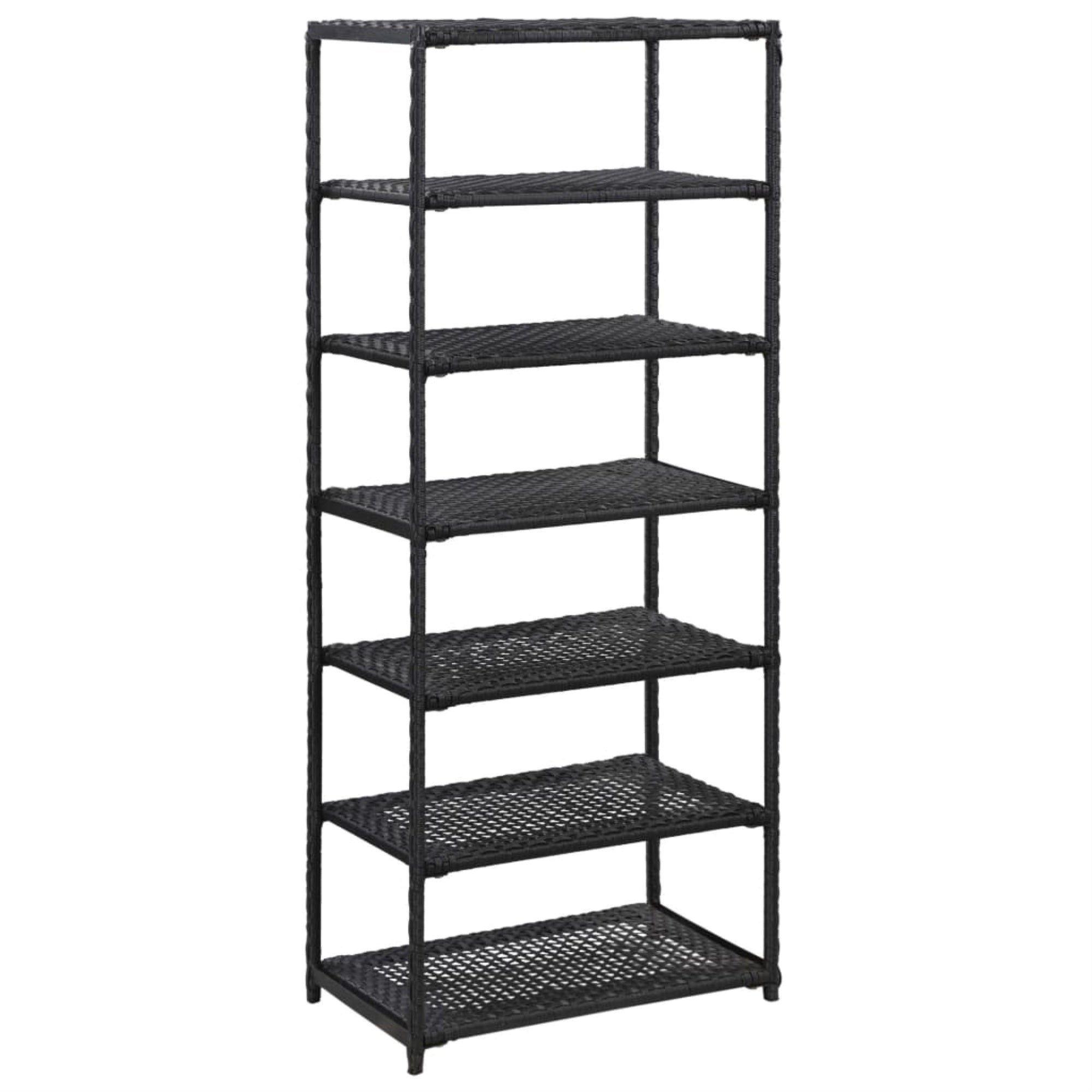 Vidaxl Shoe Rack Black 19.7'X11.8'X47.2' Poly Rattan