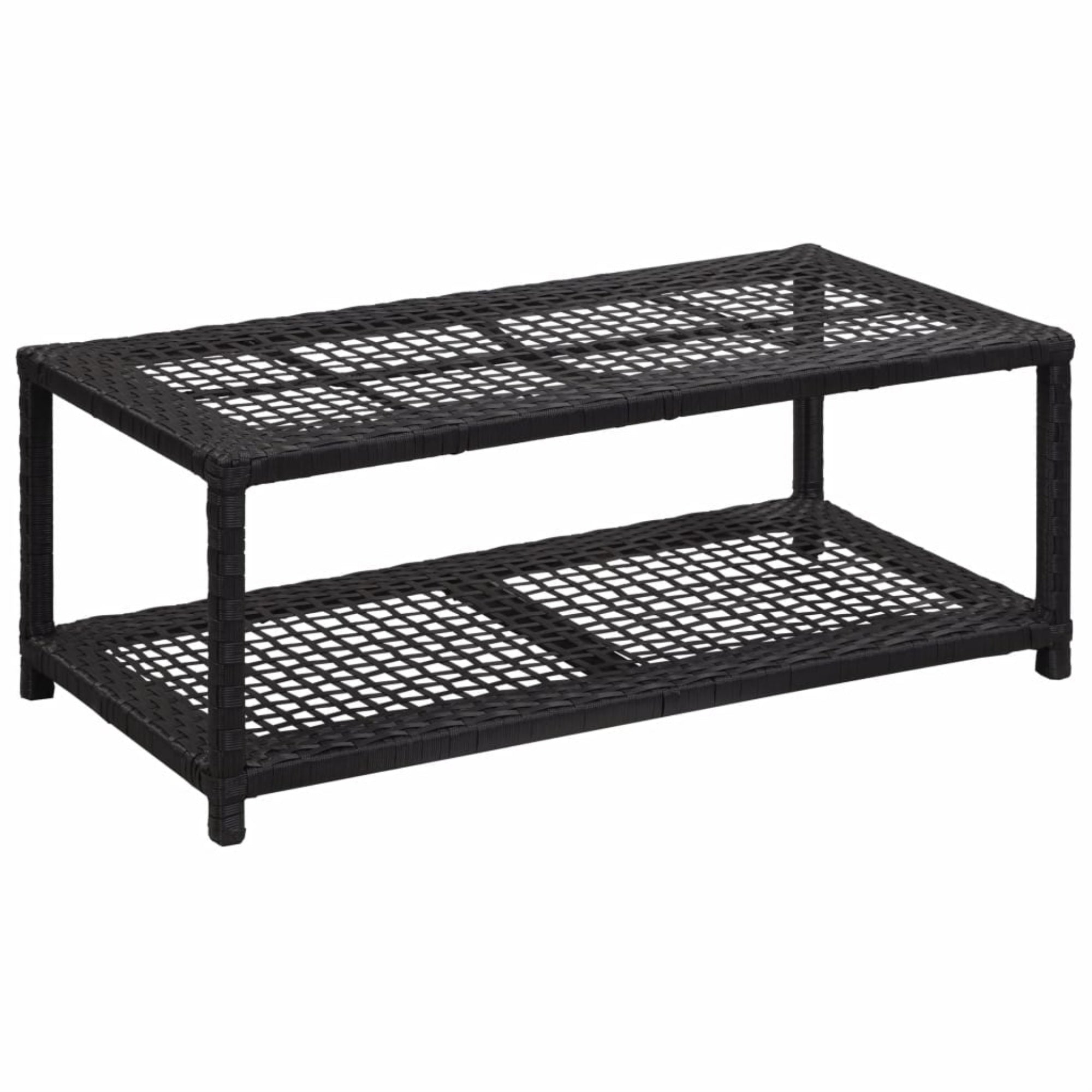 Vidaxl Shoe Bench Black 31.5'X15.7'X11.8' Poly Rattan