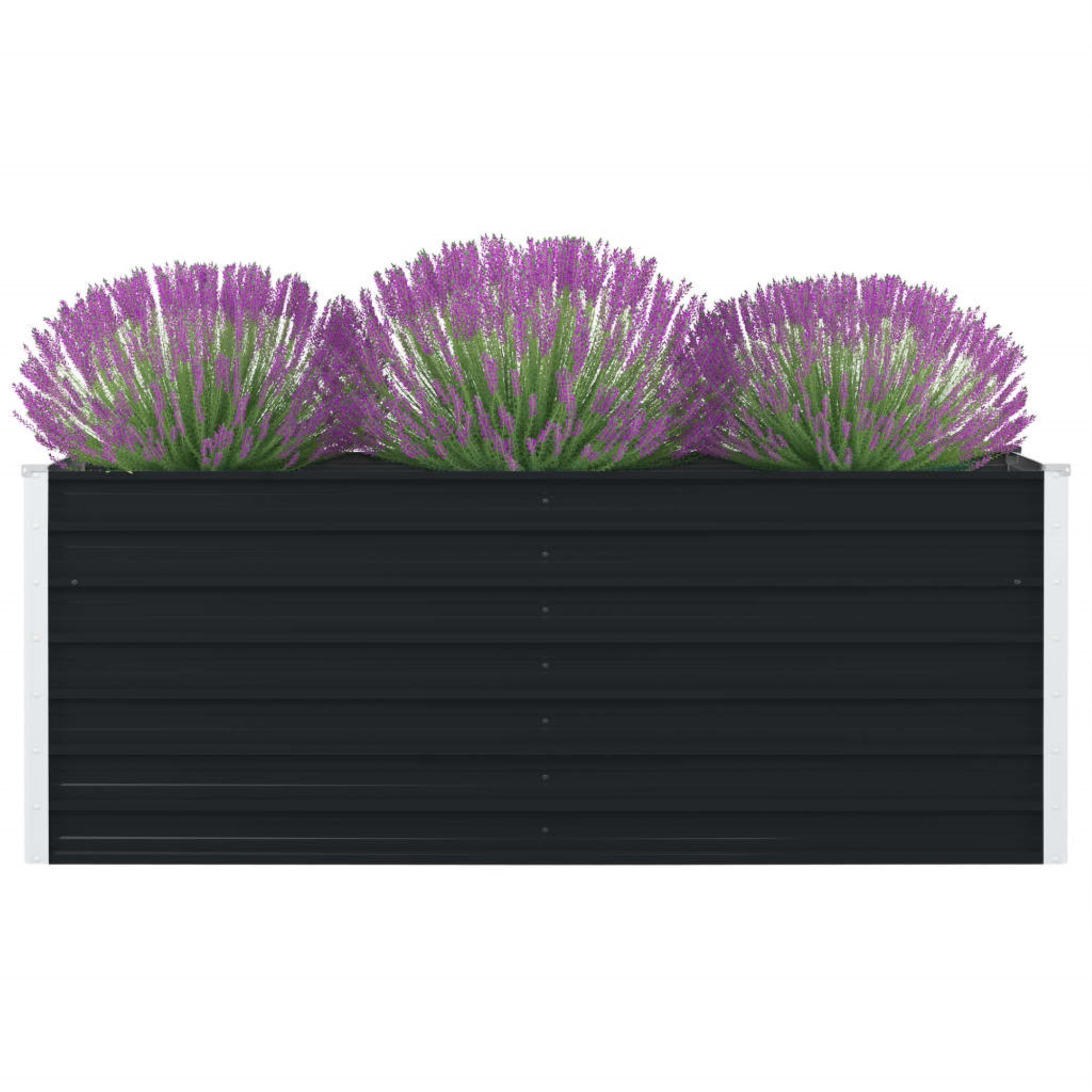 Vidaxl Raised Garden Bed 63'X31.5'X17.7' Galvanized Steel Anthracite