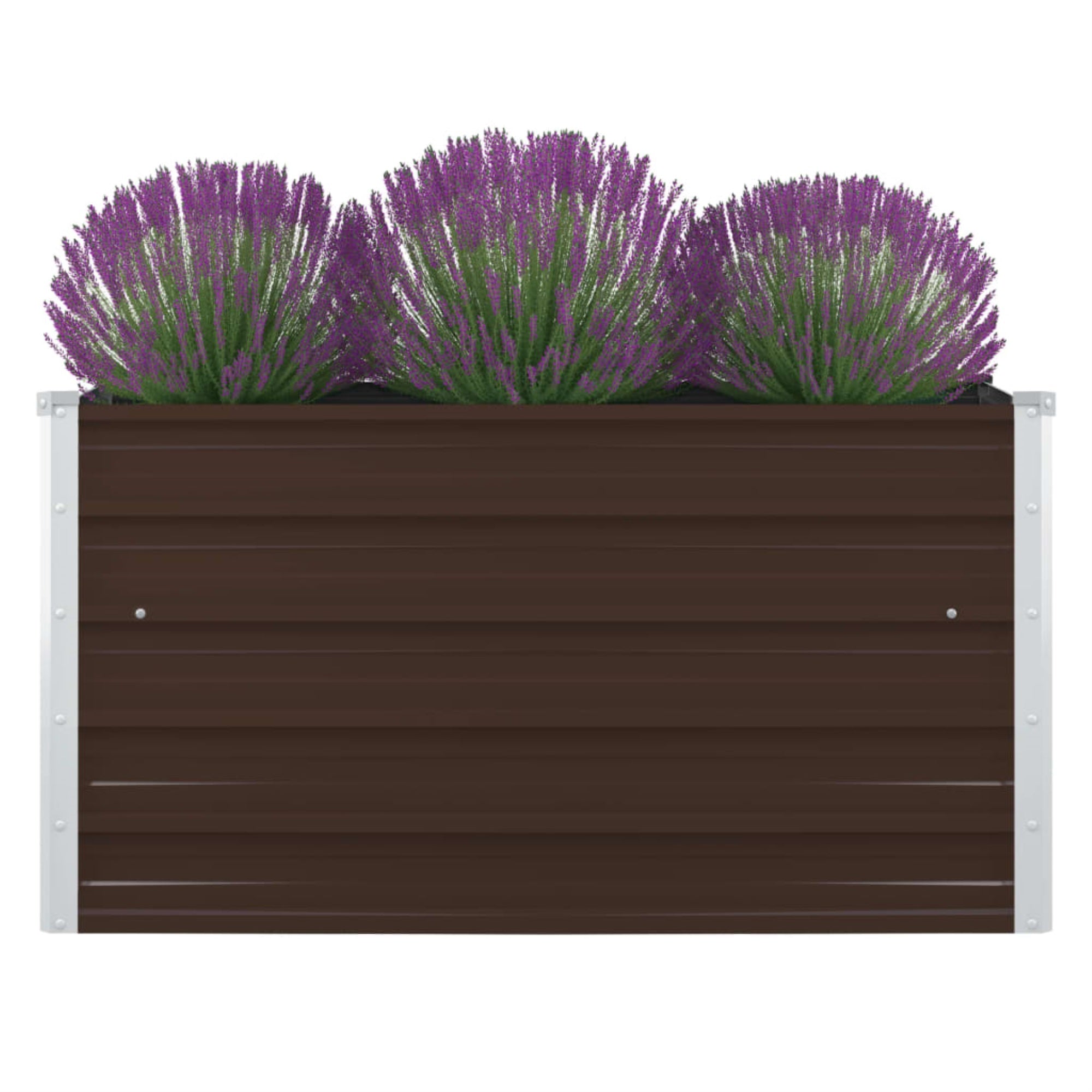 Vidaxl Raised Garden Bed 39.4'X39.4'X17.7' Galvanized Steel Brown