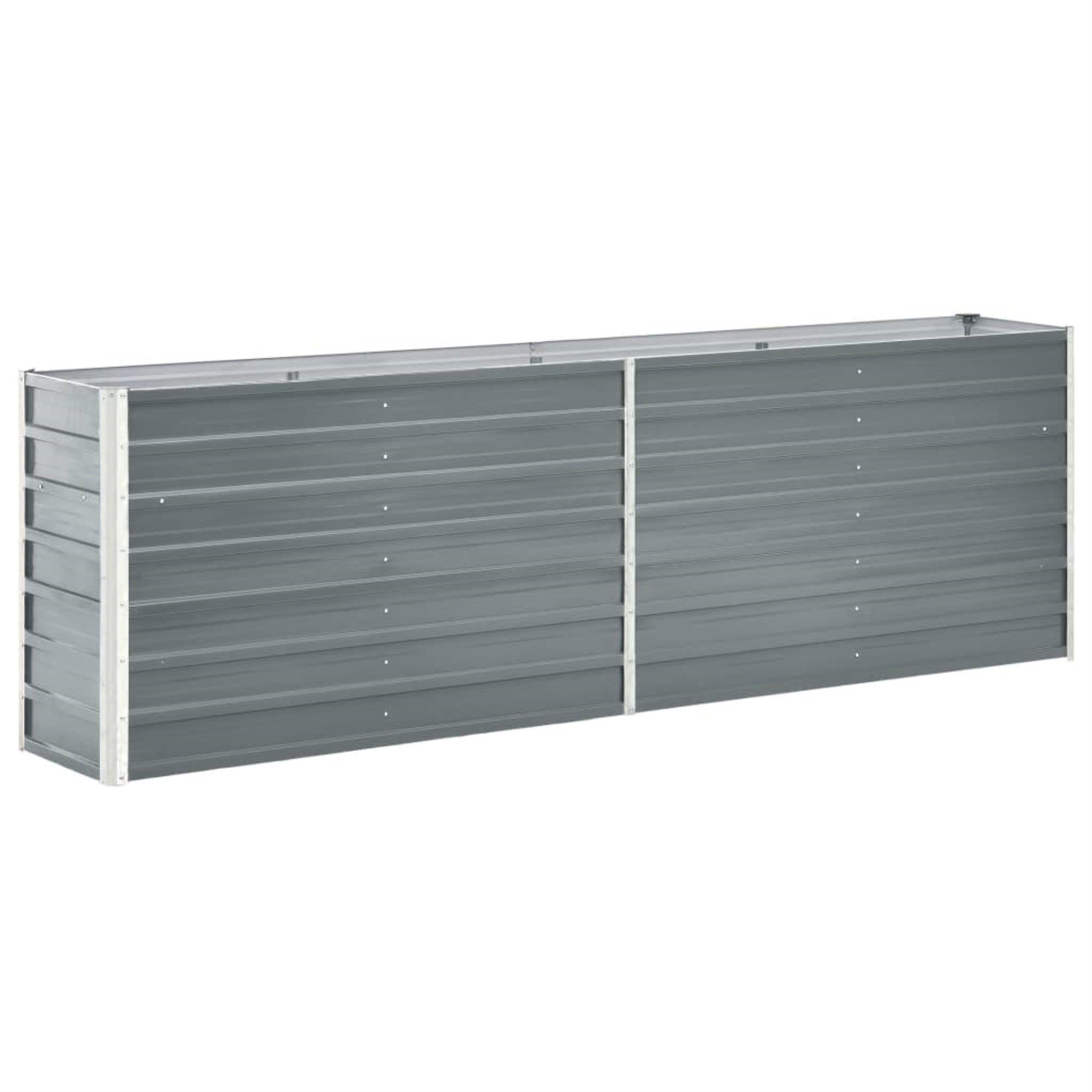 Vidaxl Garden Raised Bed Galvanized Steel 94.5'X15.7'X30.3' Gray