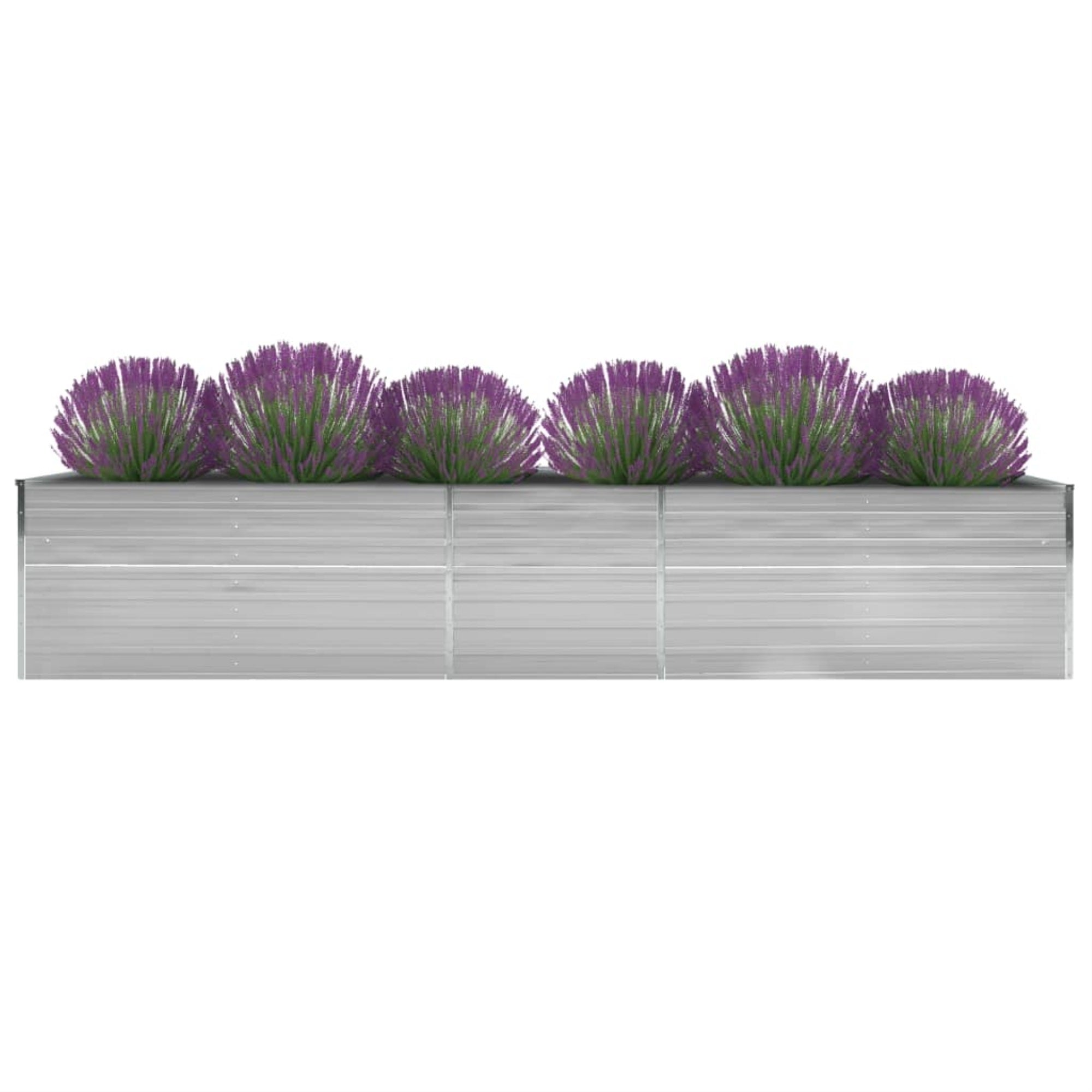 Vidaxl Garden Raised Bed Galvanized Steel 157.5'X31.5'X30.3' Gray