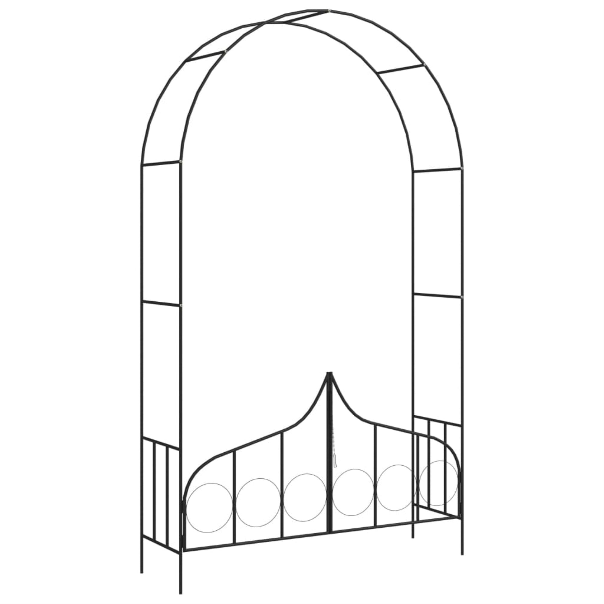 Vidaxl Garden Arch With Gate Black 54.3'X15.7'X93.7' Iron