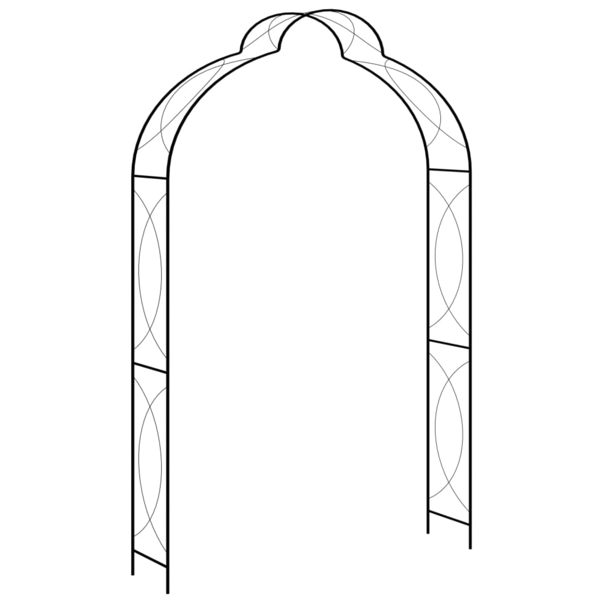 Vidaxl Garden Arch Black 59.1'X13.4'X94.5' Iron