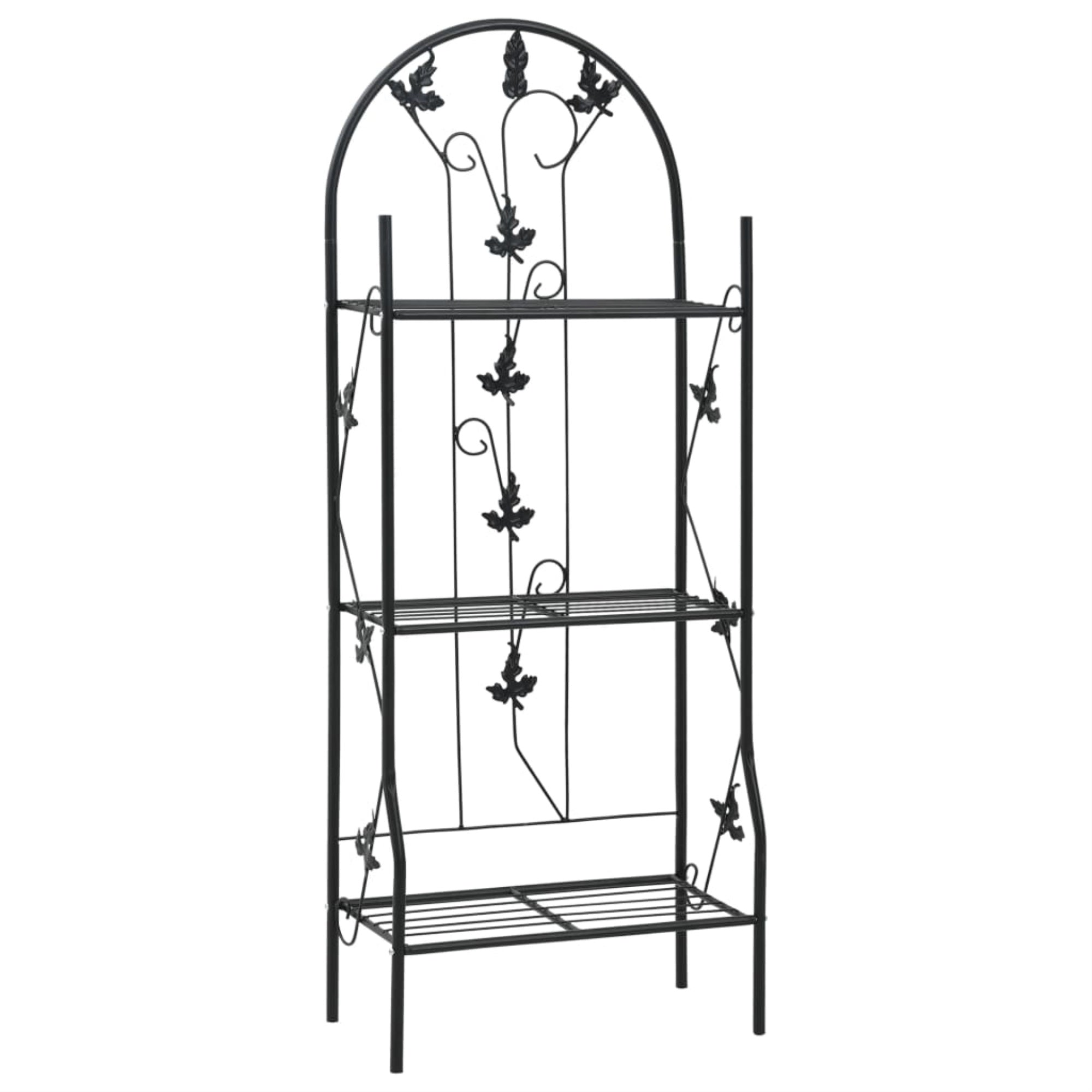 Vidaxl 3-Layer Plant Rack Black 20.5'X11'X50.4' Iron