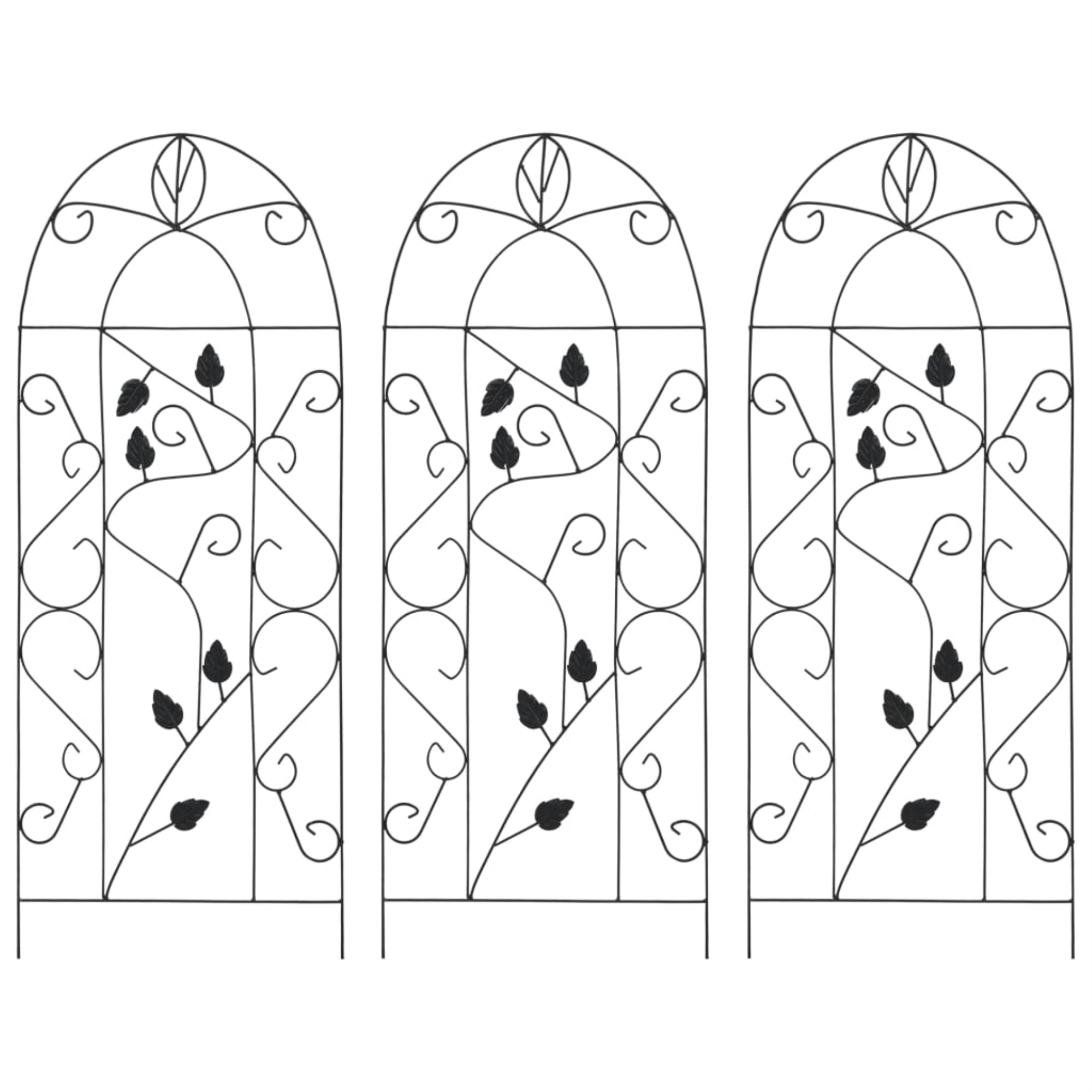 Vidaxl Plant Climbing Racks 3 Pcs Black 15.7'X39.4' Iron