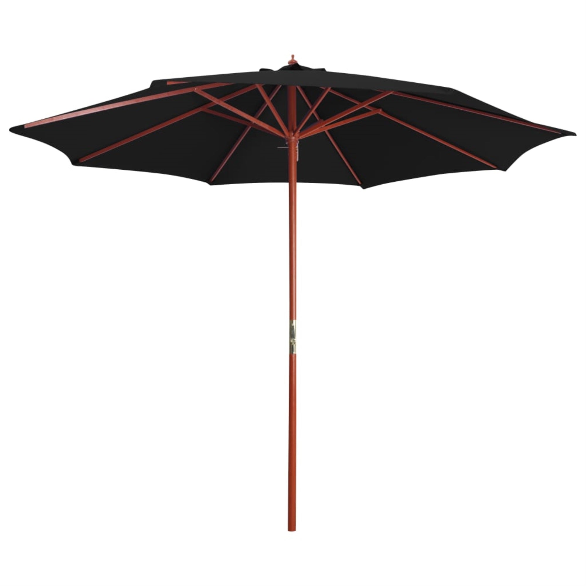 Vidaxl Parasol With Wooden Pole 118.1'X101.6' Black