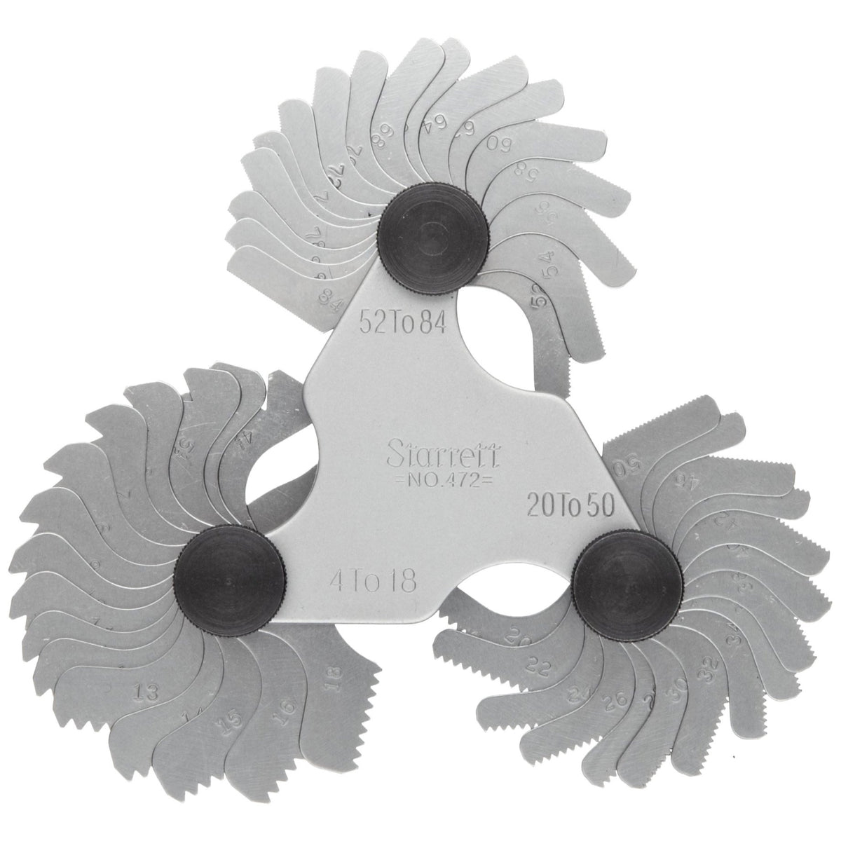 Starrett 473 Screw Pitch Gauge With Locking Device, 6-60 Threads Per Inch, 30 Leaves