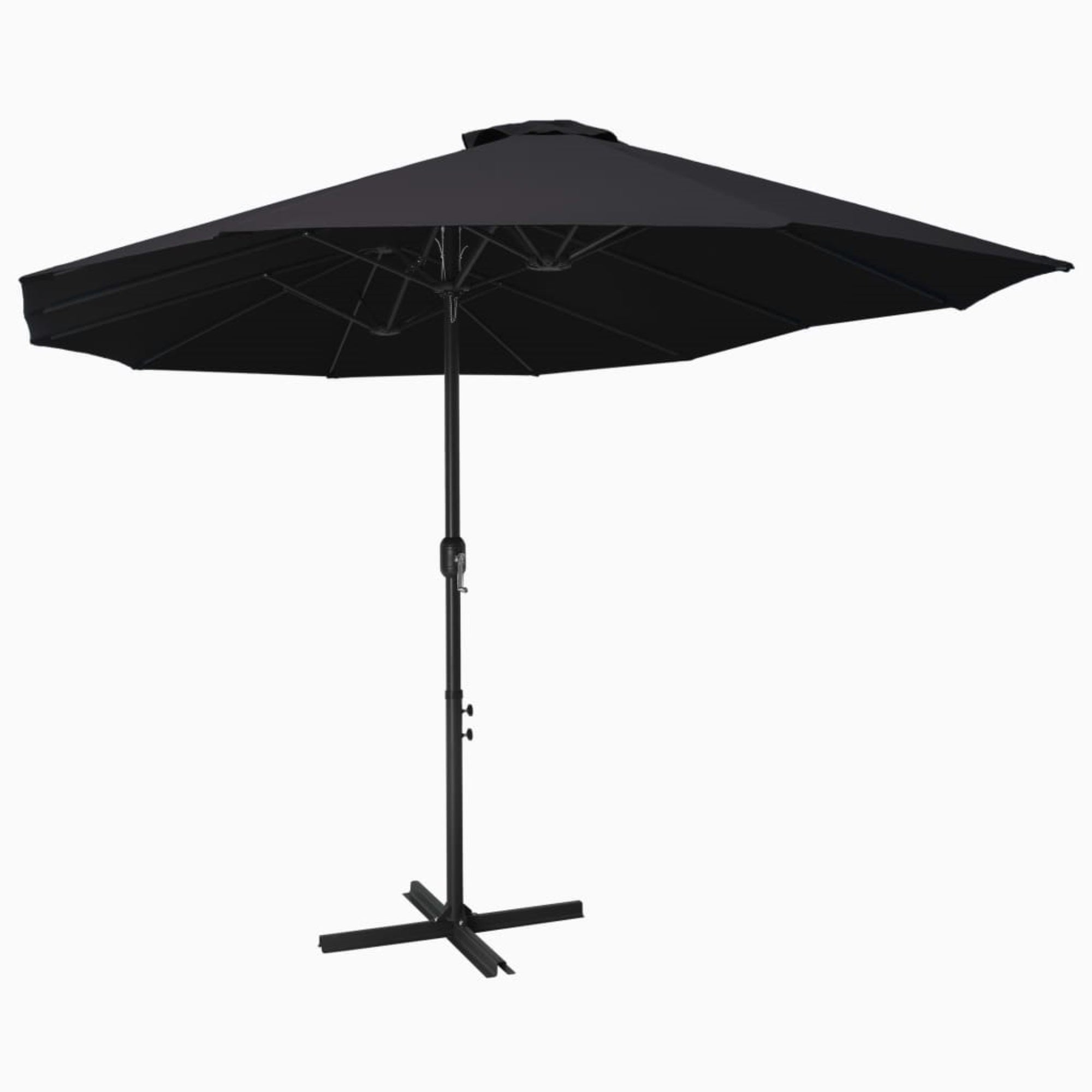 Vidaxl Outdoor Parasol With Aluminum Pole 181.1'X106.3' Black