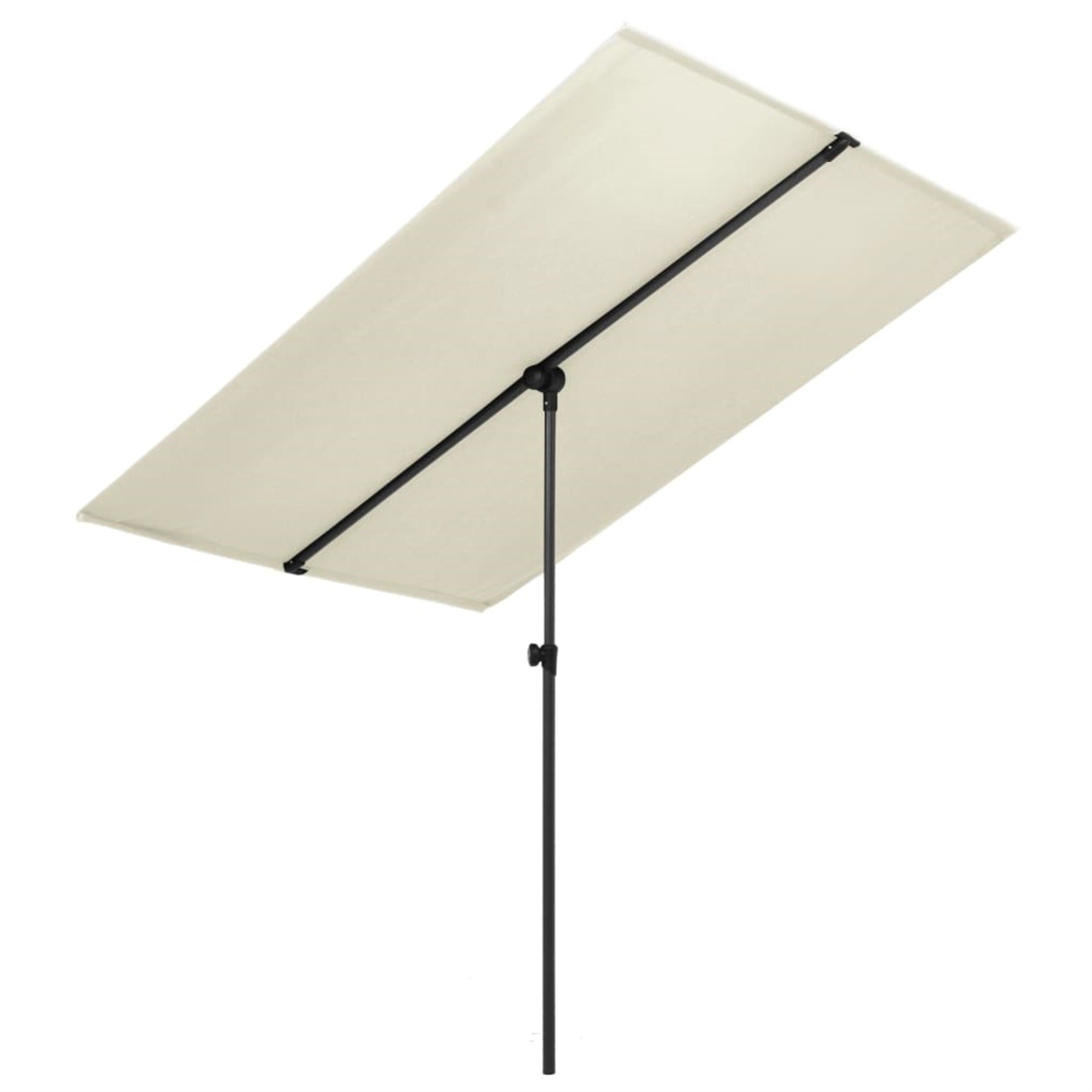 Vidaxl Outdoor Parasol With Aluminum Pole 70.9'X51.2' Sand White