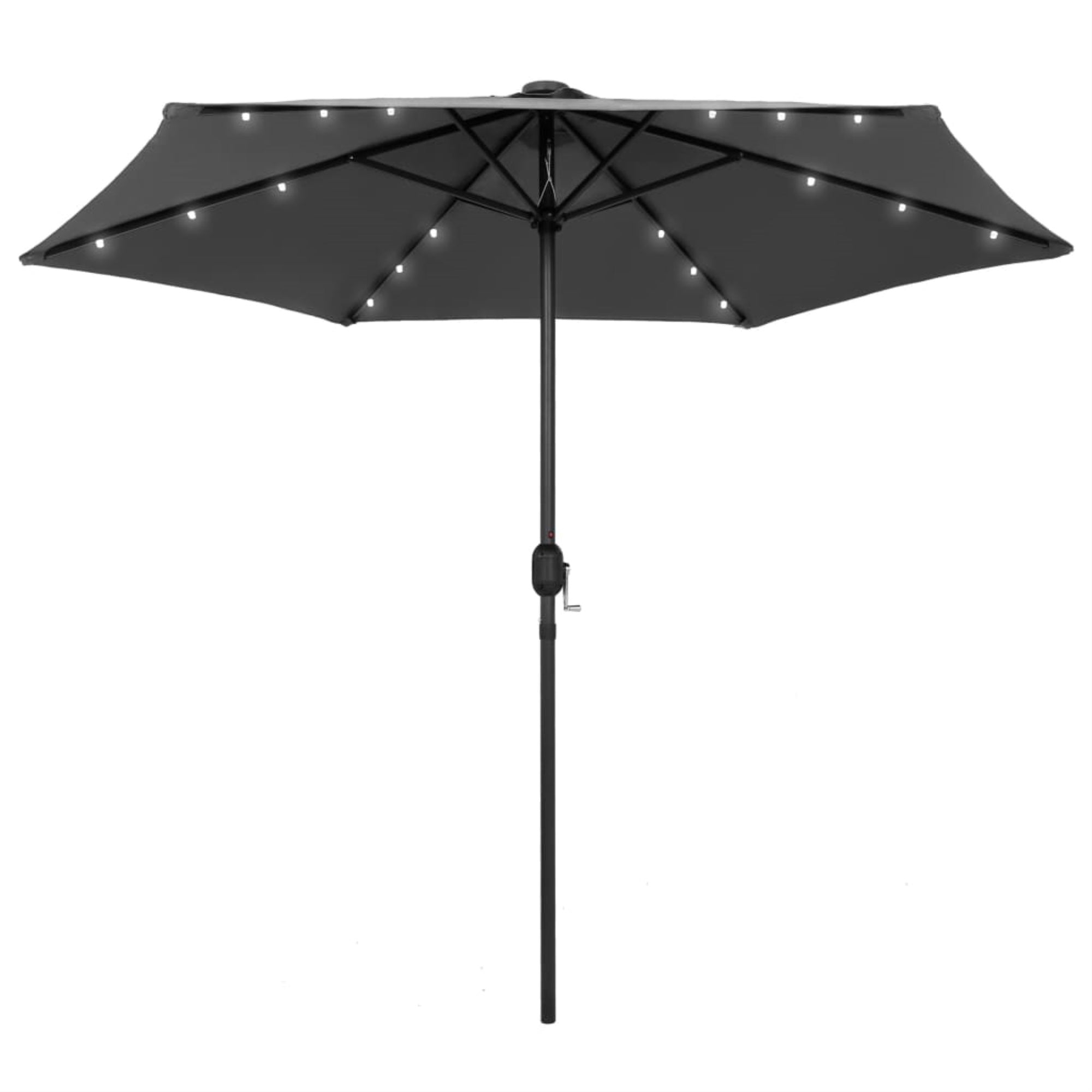 Vidaxl Parasol With Led Lights And Aluminum Pole 106.3' Anthracite