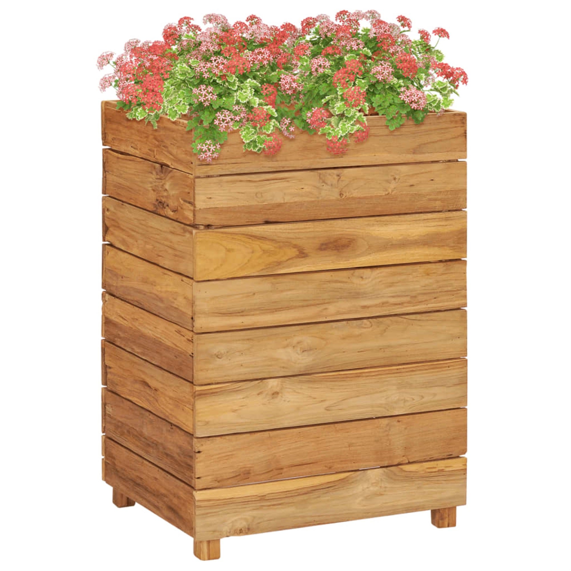 Vidaxl Raised Bed 19.7'X15.7'X28.3' Recycled Teak And Steel
