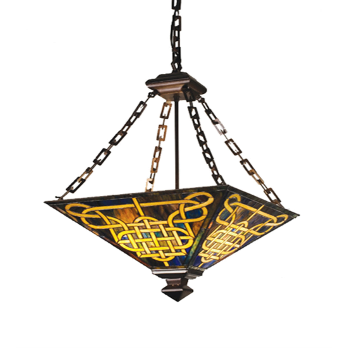 17' Square Knotwork Mission Inverted Pendant