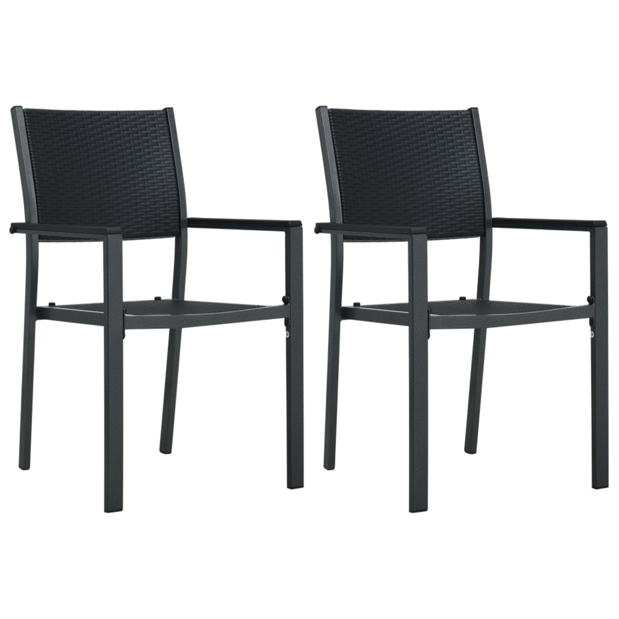 Vidaxl Garden Chairs 2 Pcs Black Plastic Rattan Look