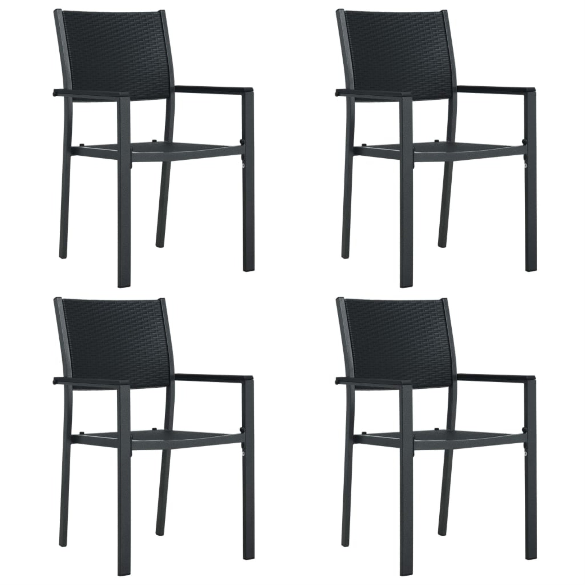Vidaxl Garden Chairs 4 Pcs Black Plastic Rattan Look