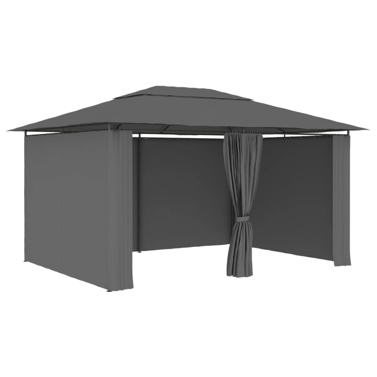 Vidaxl Garden Marquee With Curtains 157.4'X118.1' Anthracite