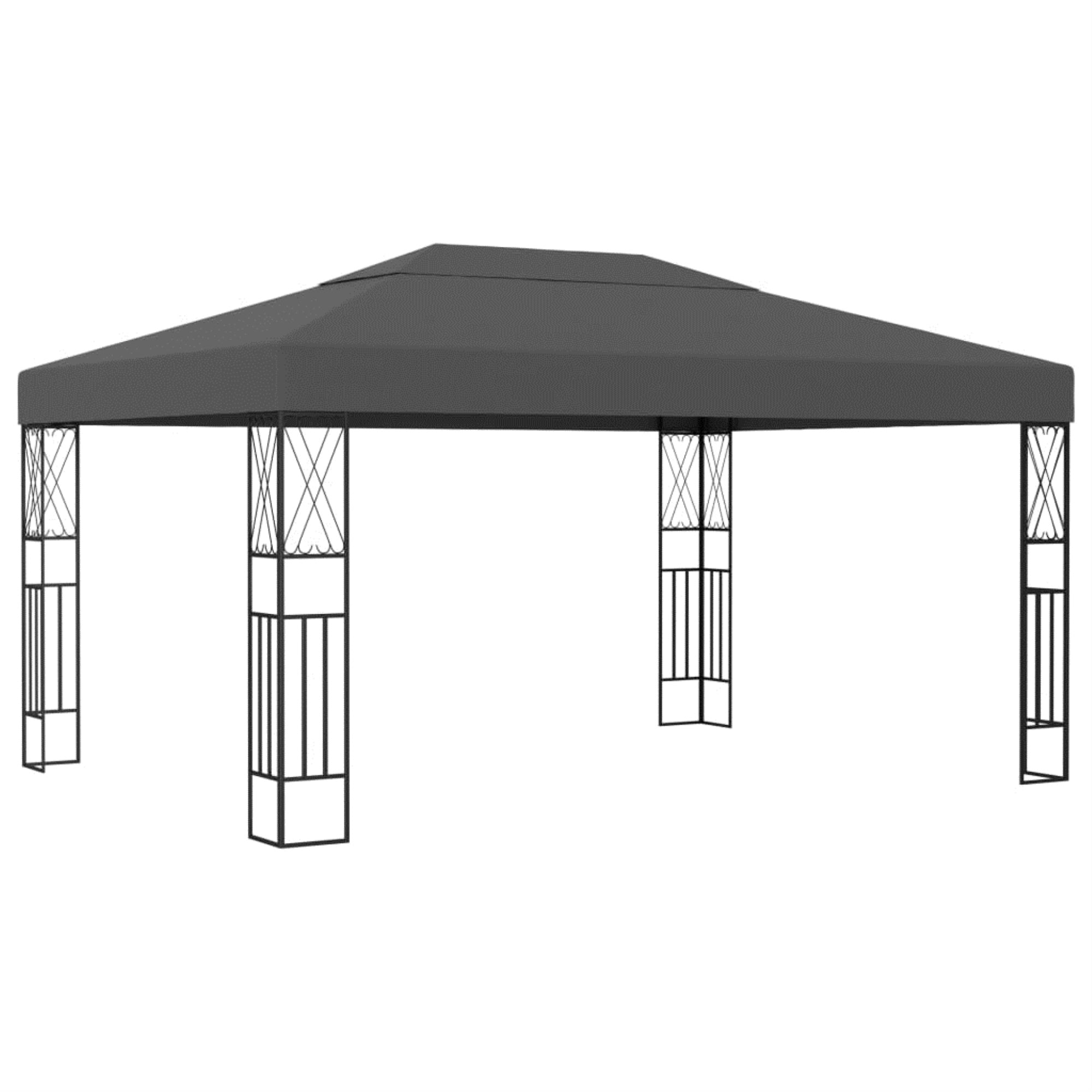 Vidaxl Gazebo 9.8'X13.1' Anthracite Fabric