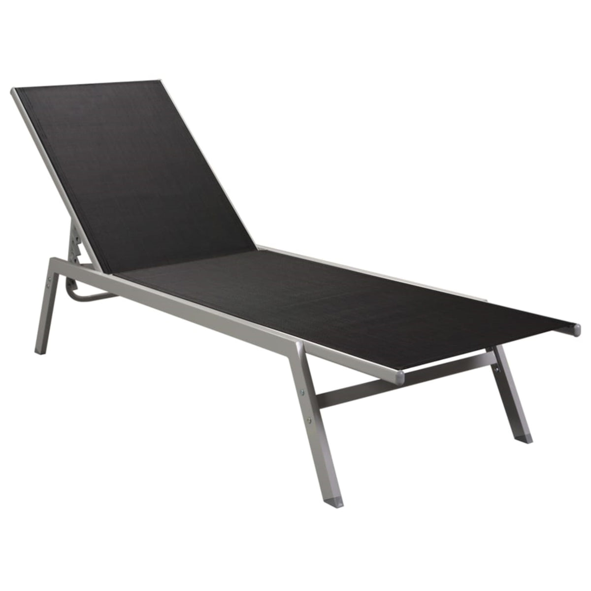 Vidaxl Sun Lounger Steel And Textilene Black