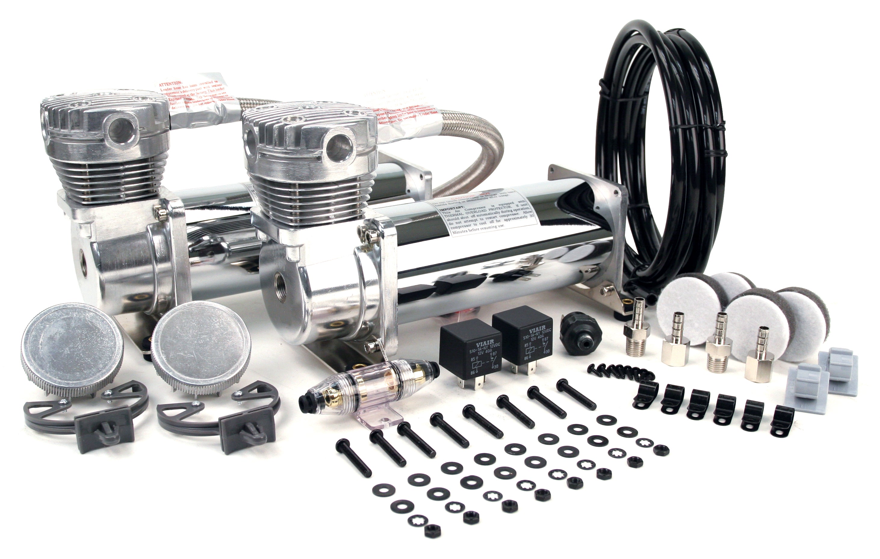Dual Chrome 480C Value Pack (200 Psi, 480C/2, 165/200 P. Switch, 40 Amp Relay/2, Fuse Holder)