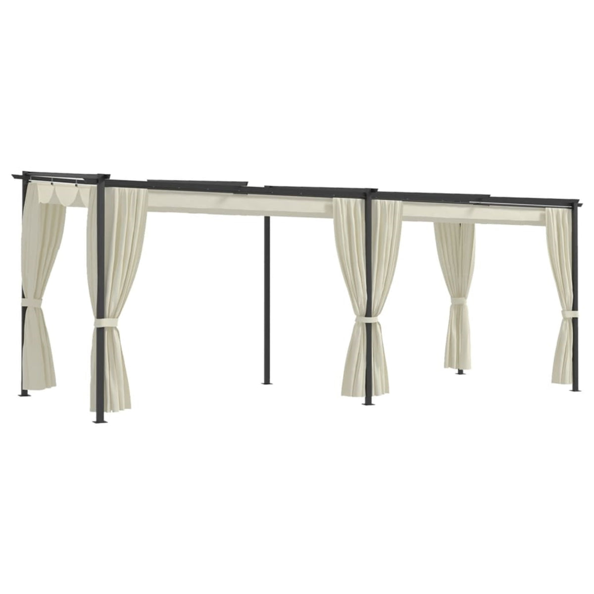 Vidaxl Gazebo With Curtains 9.8'X19.7' Cream Steel