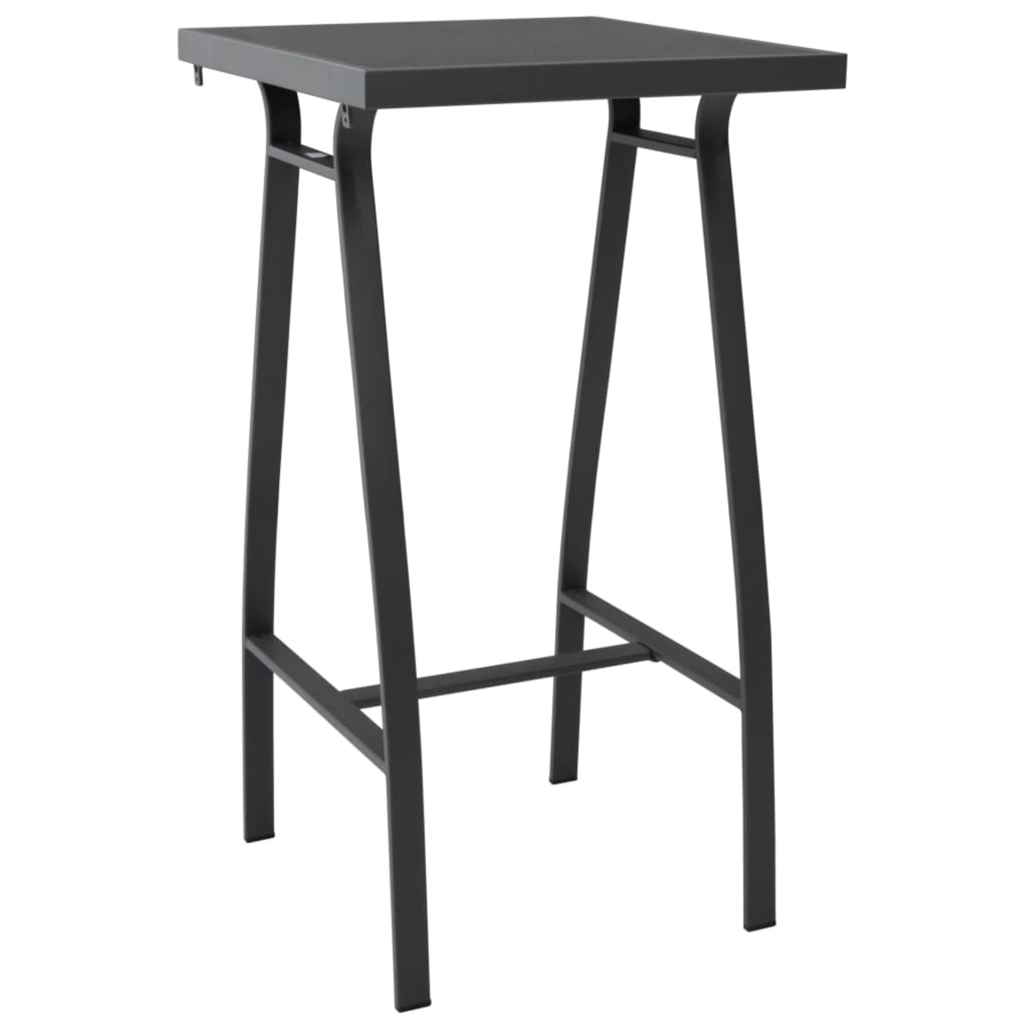 Vidaxl Patio Bar Table Black 23.6'X23.6'X43.3' Tempered Glass