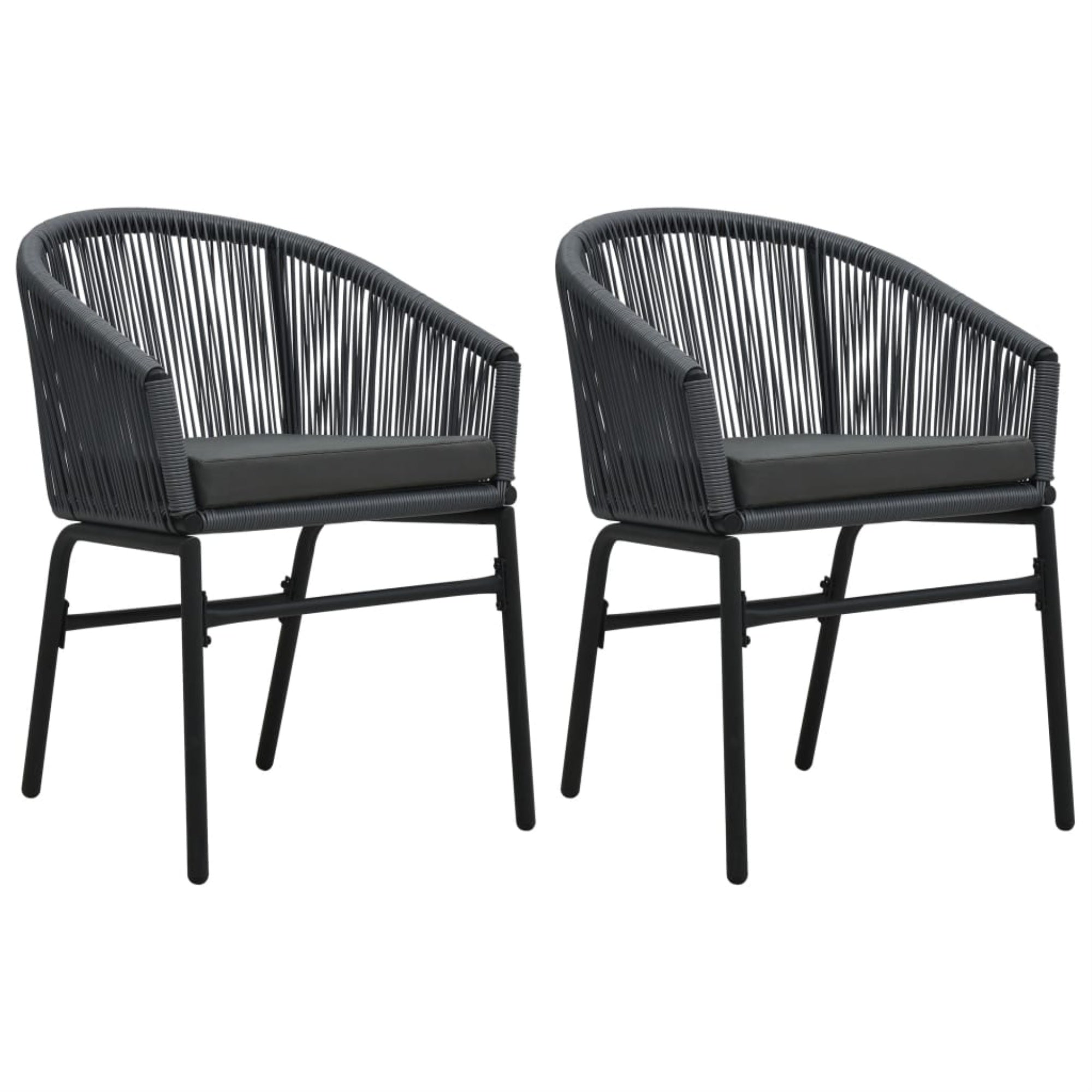 Vidaxl Garden Chairs 2 Pcs Anthracite Pvc Rattan