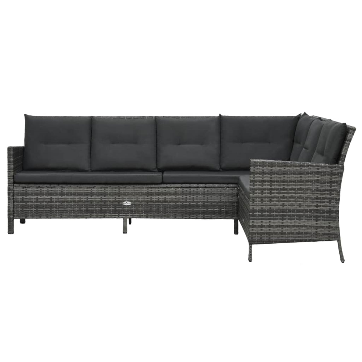 Vidaxl 3 Piece Patio Lounge Set With Cushions Poly Rattan Gray