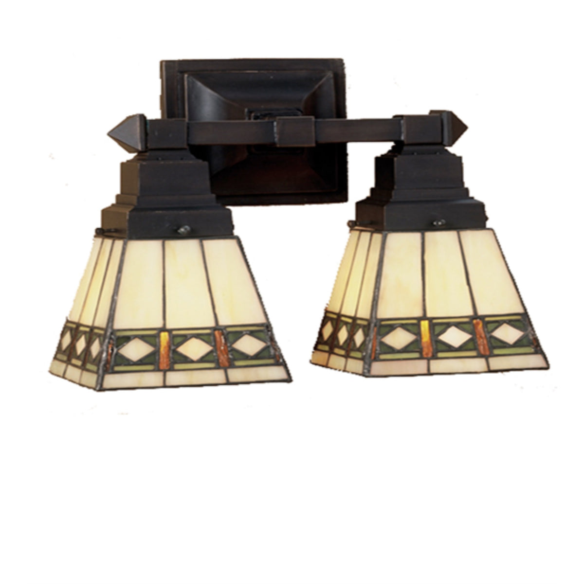 12'W Diamond Band Mission 2 Lt Wall Sconce