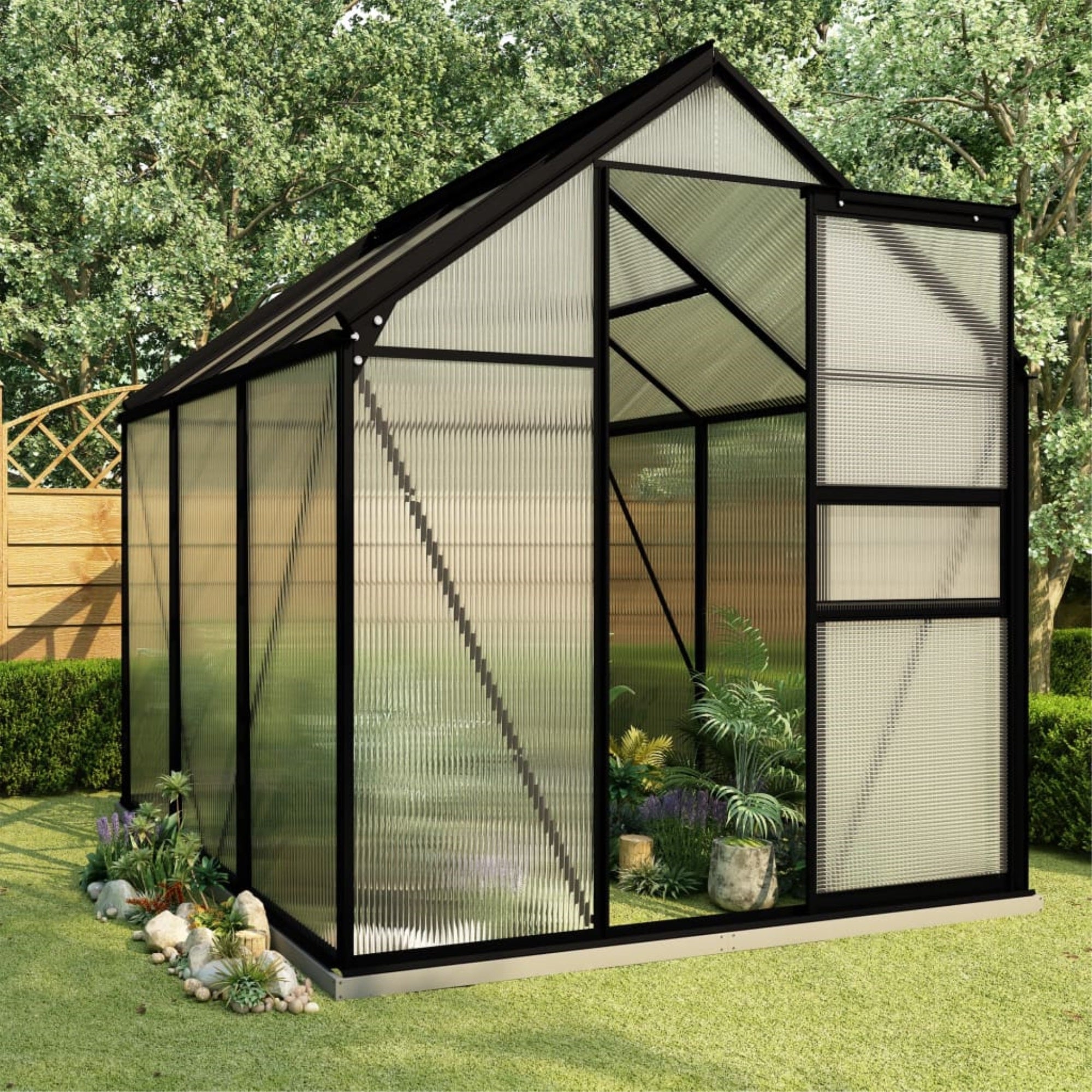 Vidaxl Greenhouse With Base Frame Anthracite Aluminum 38.9 Ft