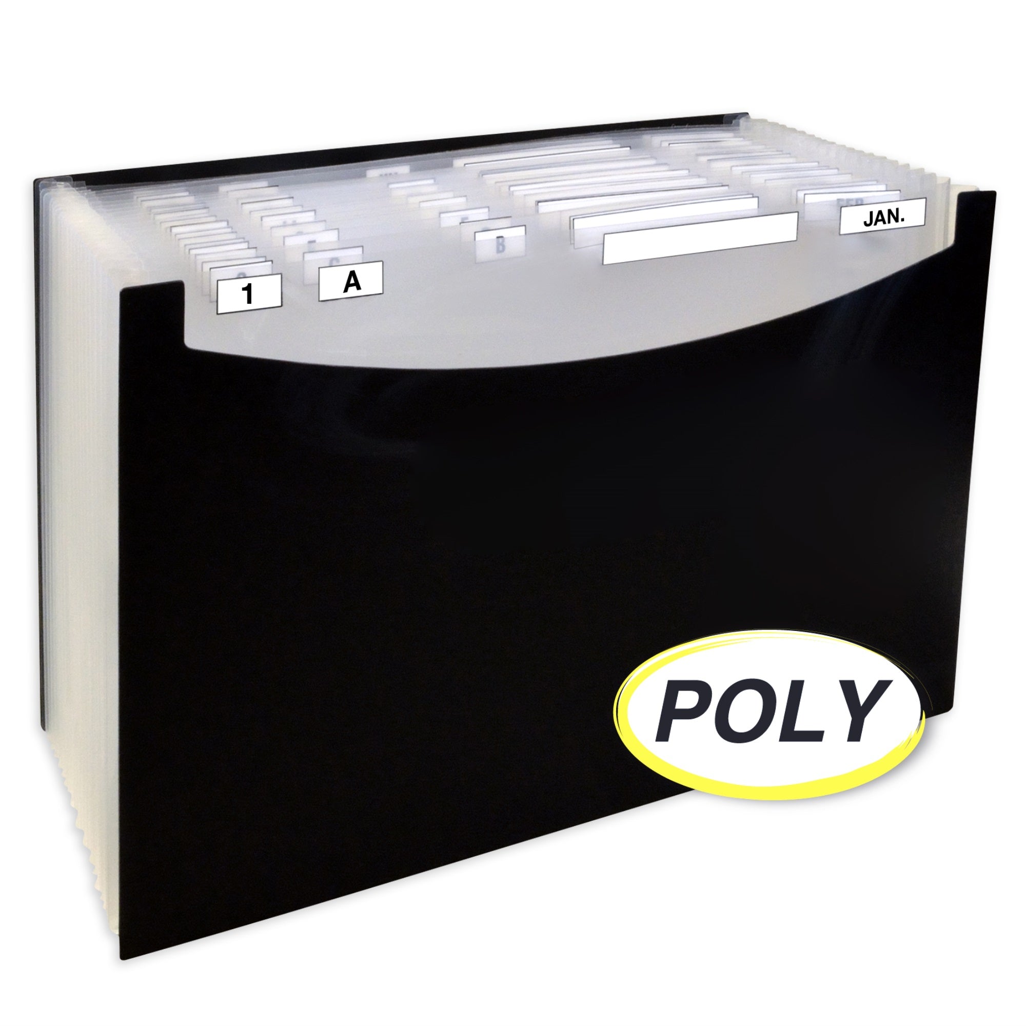 21-Pocket Stand-Up Design Expanding File, Black, Legal Size, 1/Ea, 48221