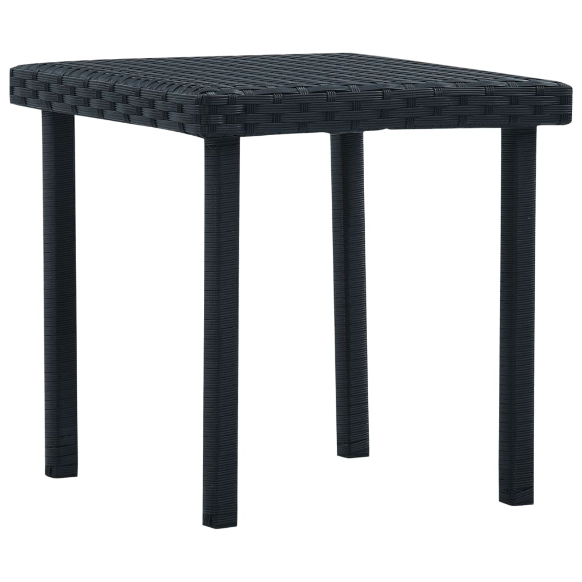 Vidaxl Garden Tea Table Black 15.7'X15.7'X15.7' Poly Rattan