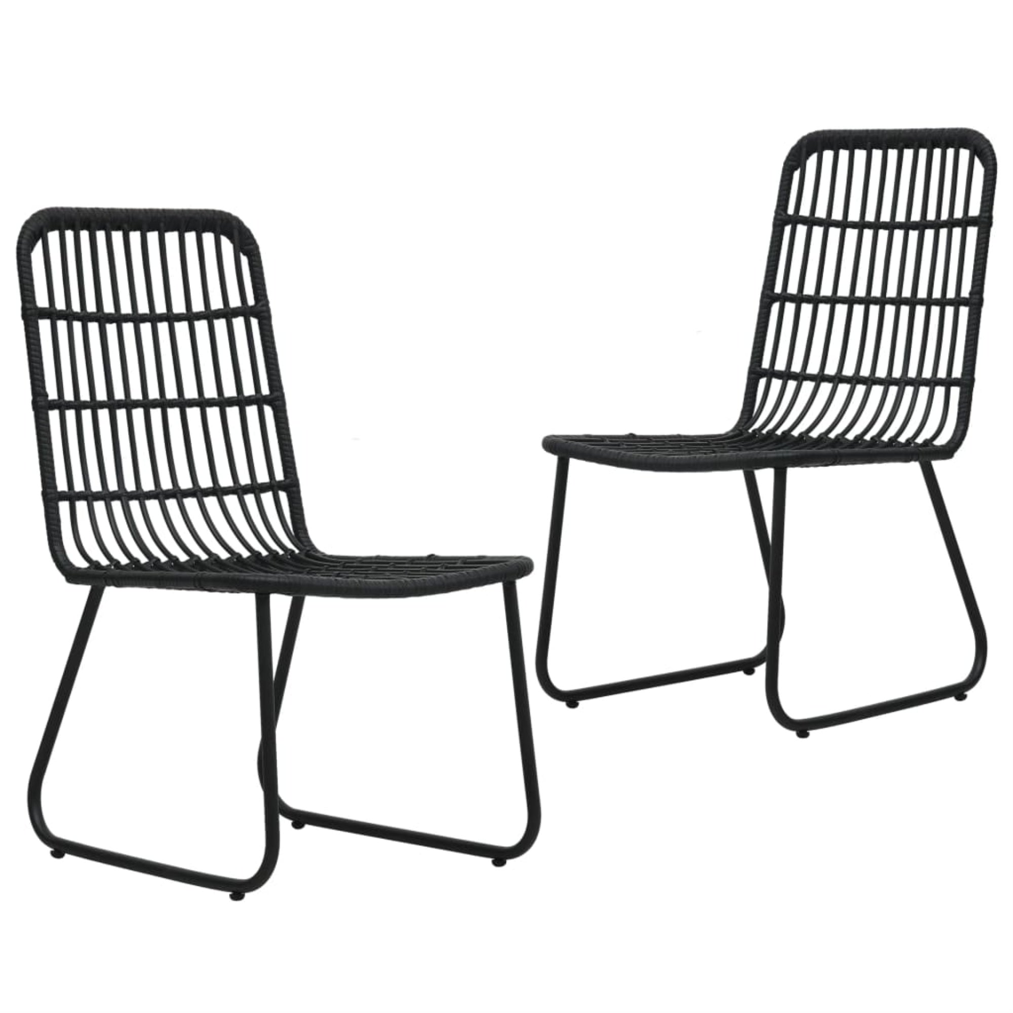 Vidaxl Garden Chairs 2 Pcs Poly Rattan Black