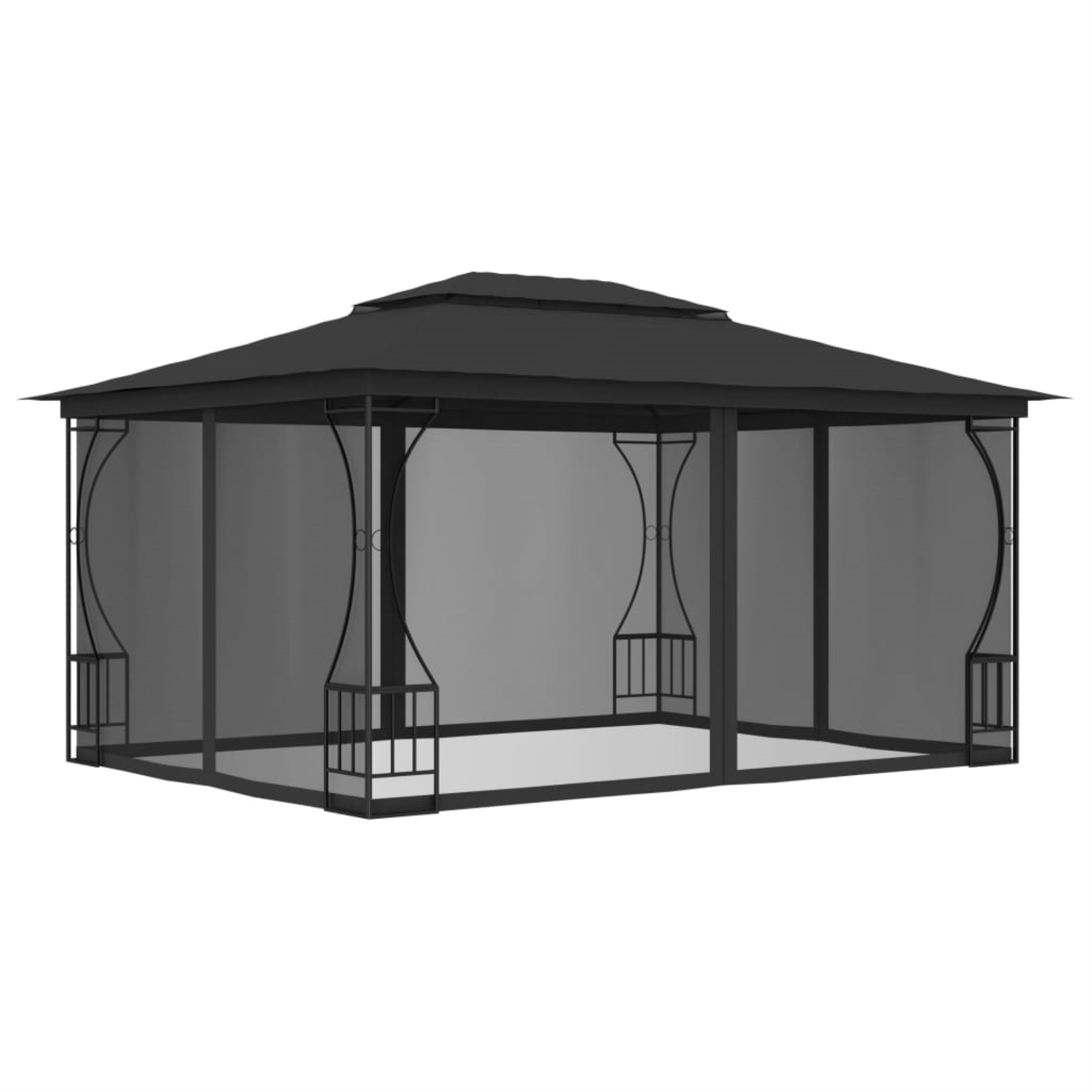 Vidaxl Gazebo With Nets 9.8'X13.1'X8.7' Anthracite