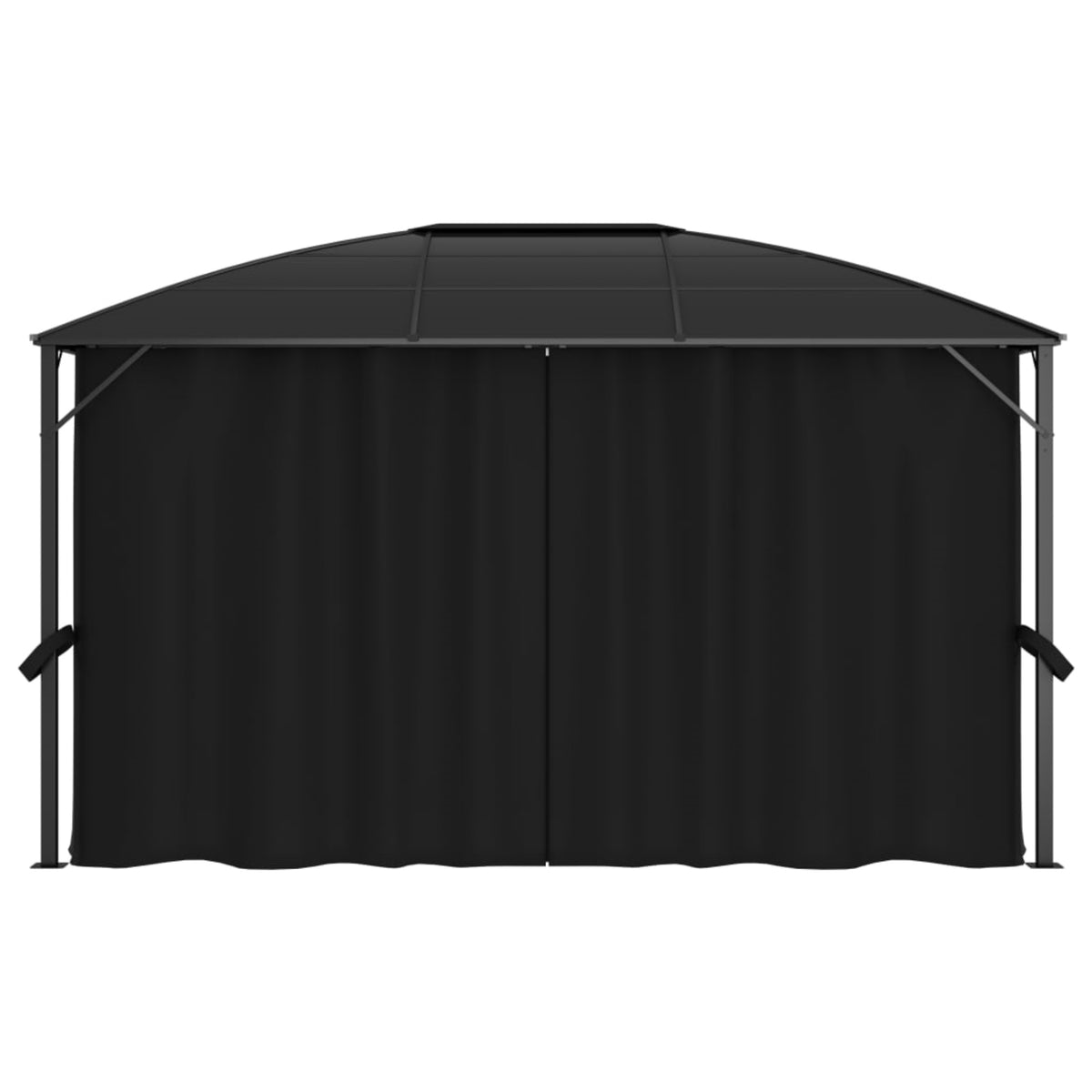 Vidaxl Gazebo With Curtains 157.5'X118.1'X104.3' Anthracite