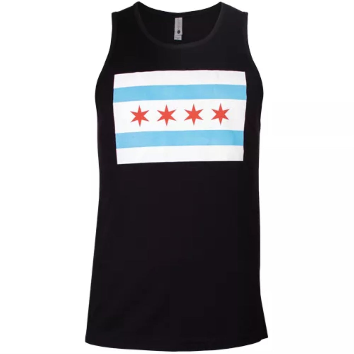 Mens Tank Top Black - Chicago Flag Small