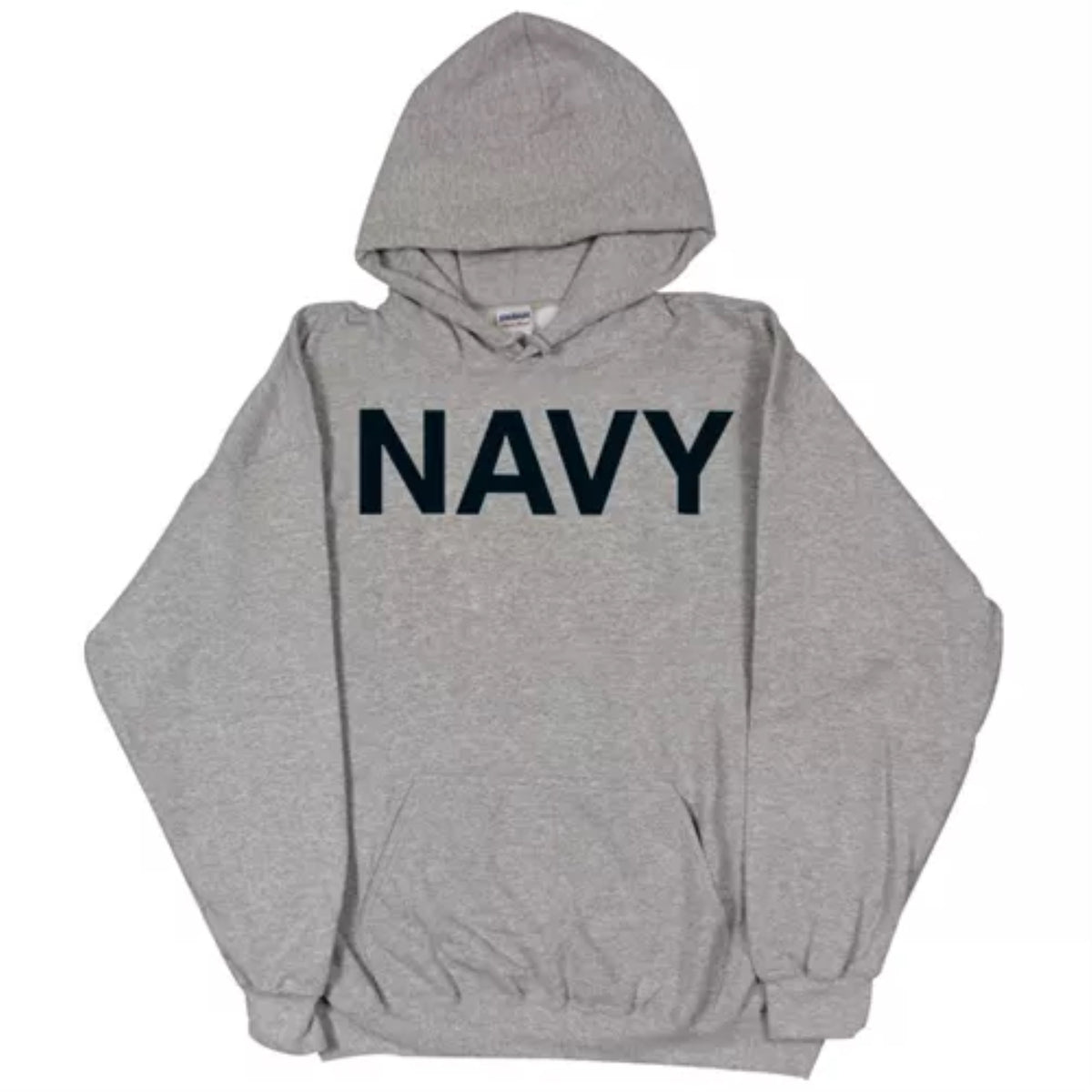 Pullover/Hooded Grey Sweatshirt- Navy Medium