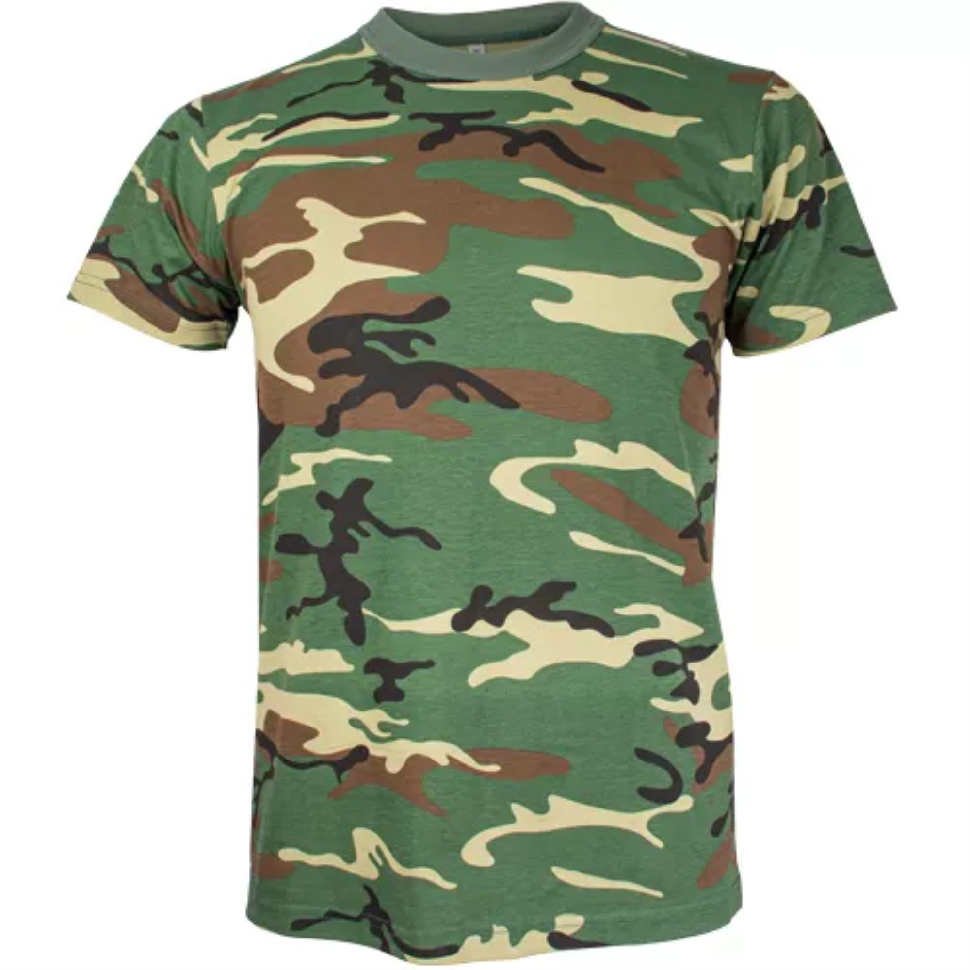 Mens Short Sleeve T-Shirt Wood Camo XL
