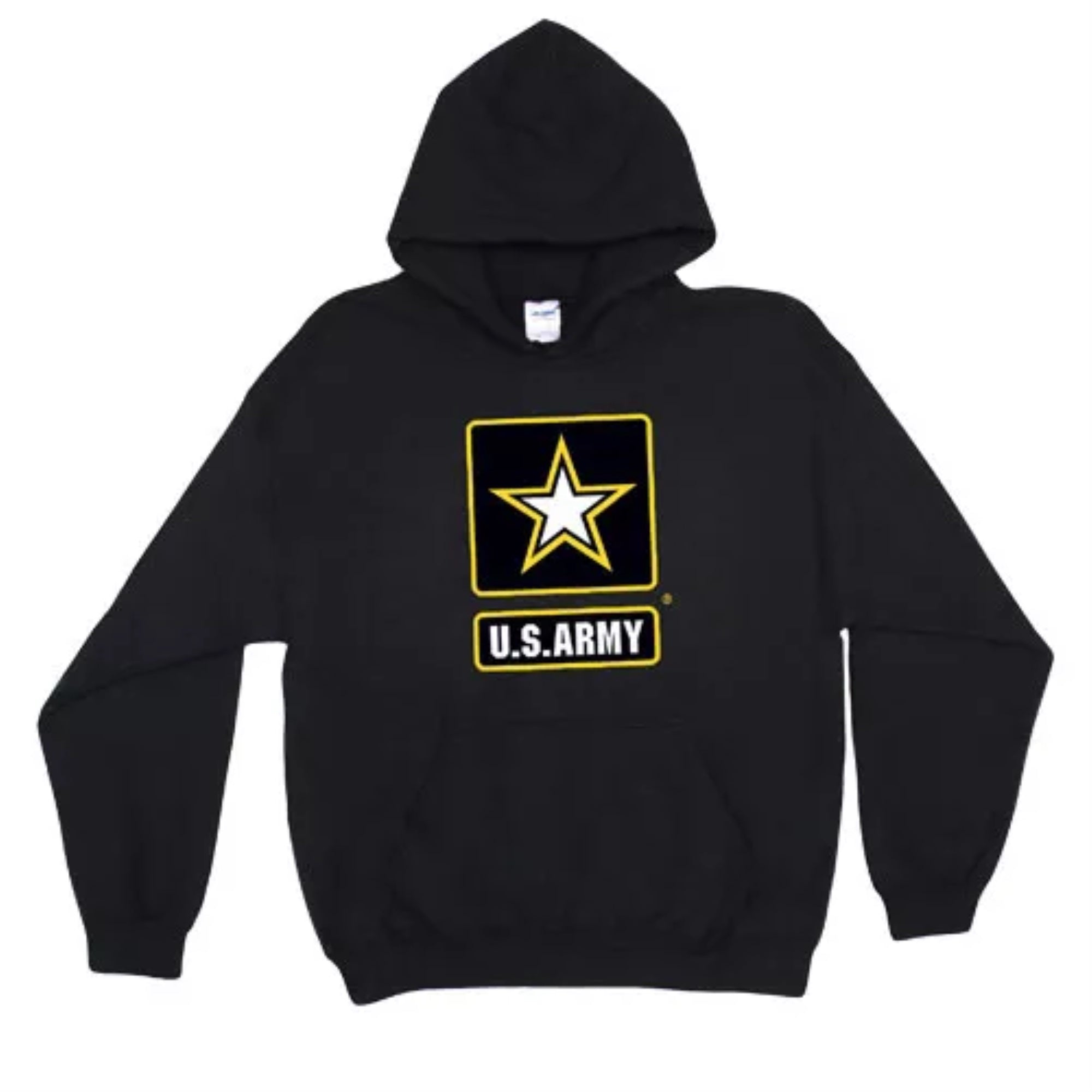 Pullover/Hooded Black Sweatshirt- Army Star Xl