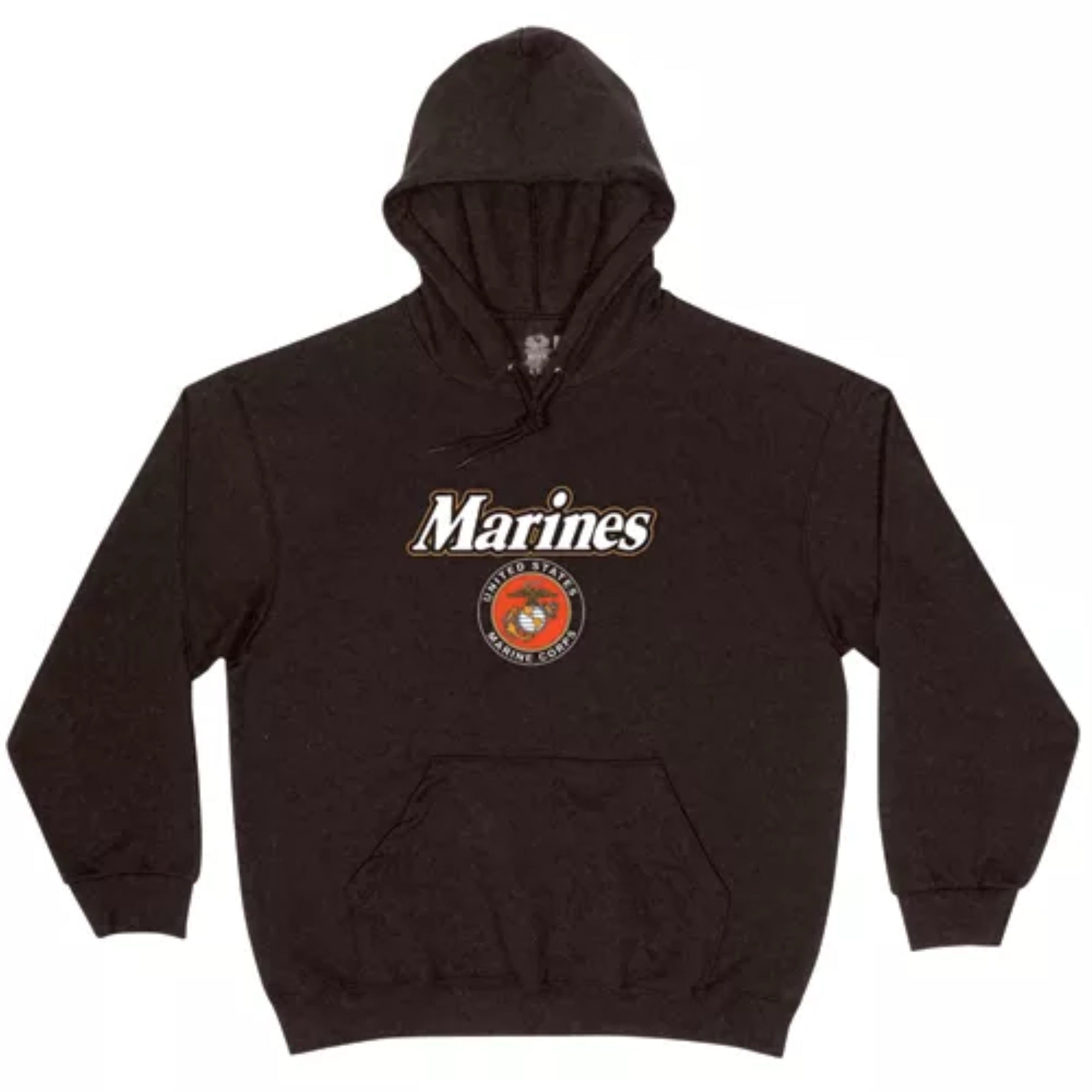 Pullover/Hooded Black Sweatshirt- Marine Logo 2Xl