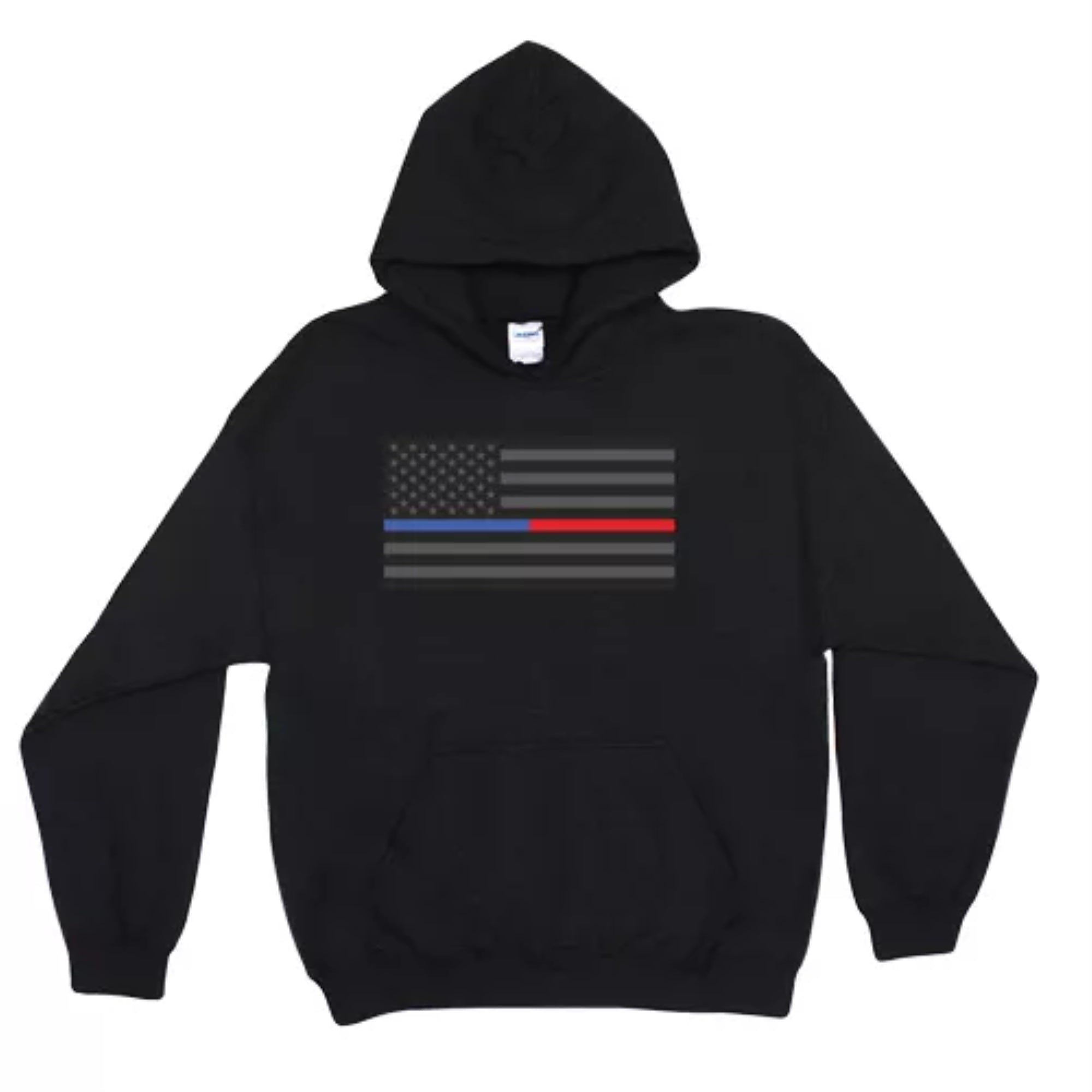 Pullover/Hooded Police/Thin Blue & Red Line Black - Xl