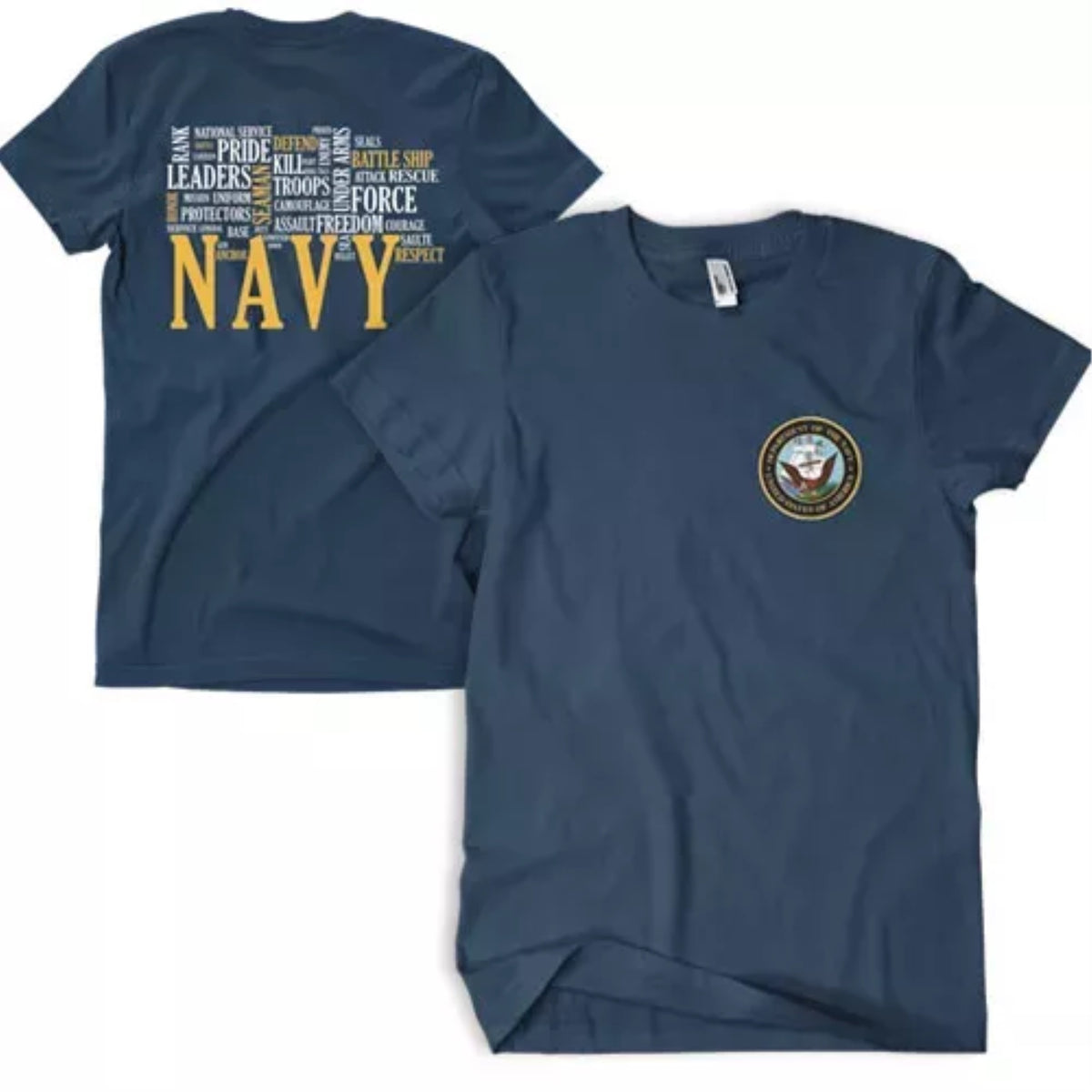Navy Words Men'S T-Shirt Navy 2-Sided - 2Xl