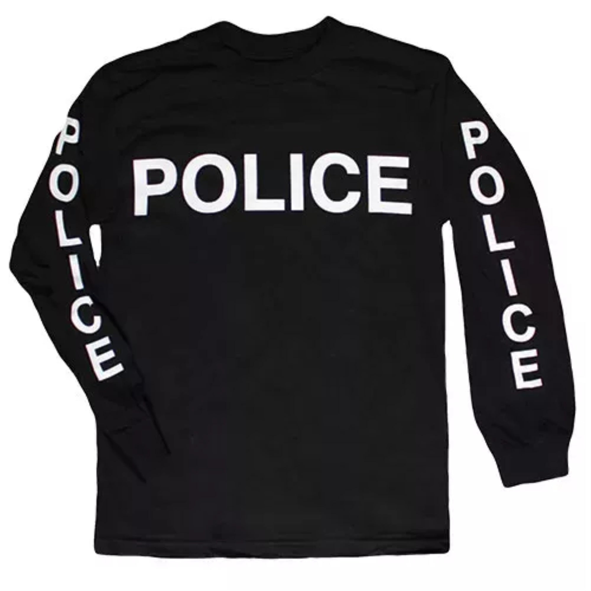 Police Long Sleeve T-Shirt Black With Sleeve Imprint - Xl