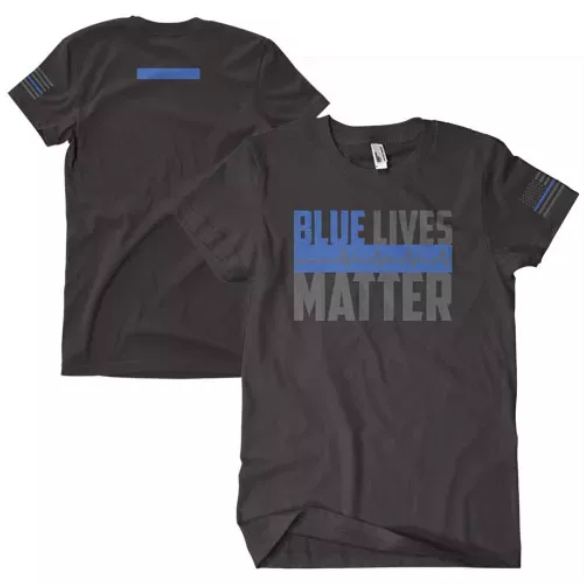 Blue Lives Matter Men'S T-Shirt Black 2-Sided - Xl