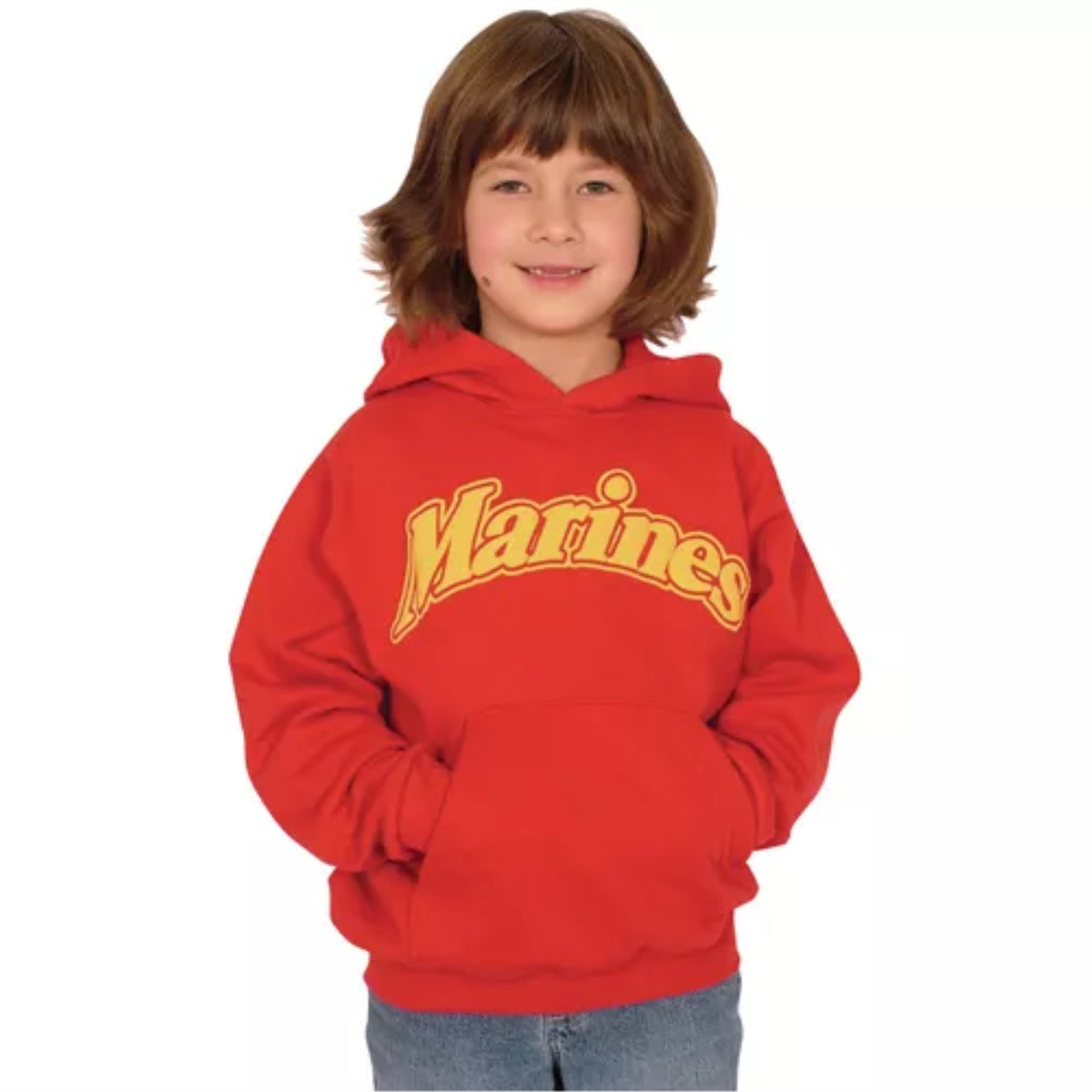 Youth'S Pullover/Hooded Red Sweatshirt-Marines Xl