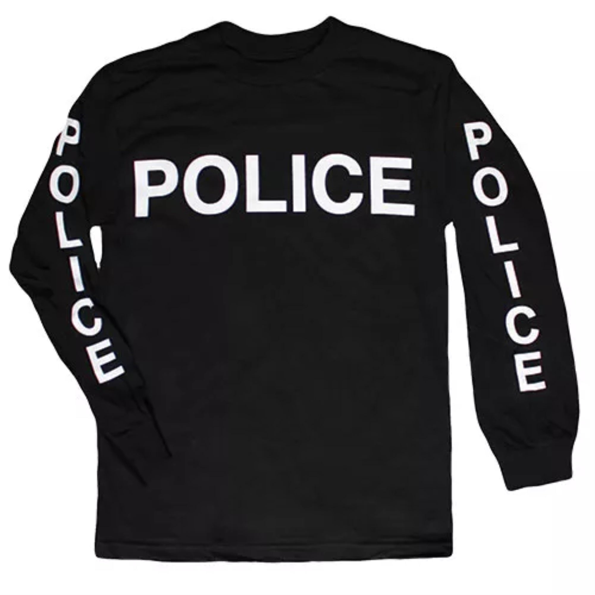 Police Long Sleeve T-Shirt Black With Sleeve Imprint - 2Xl