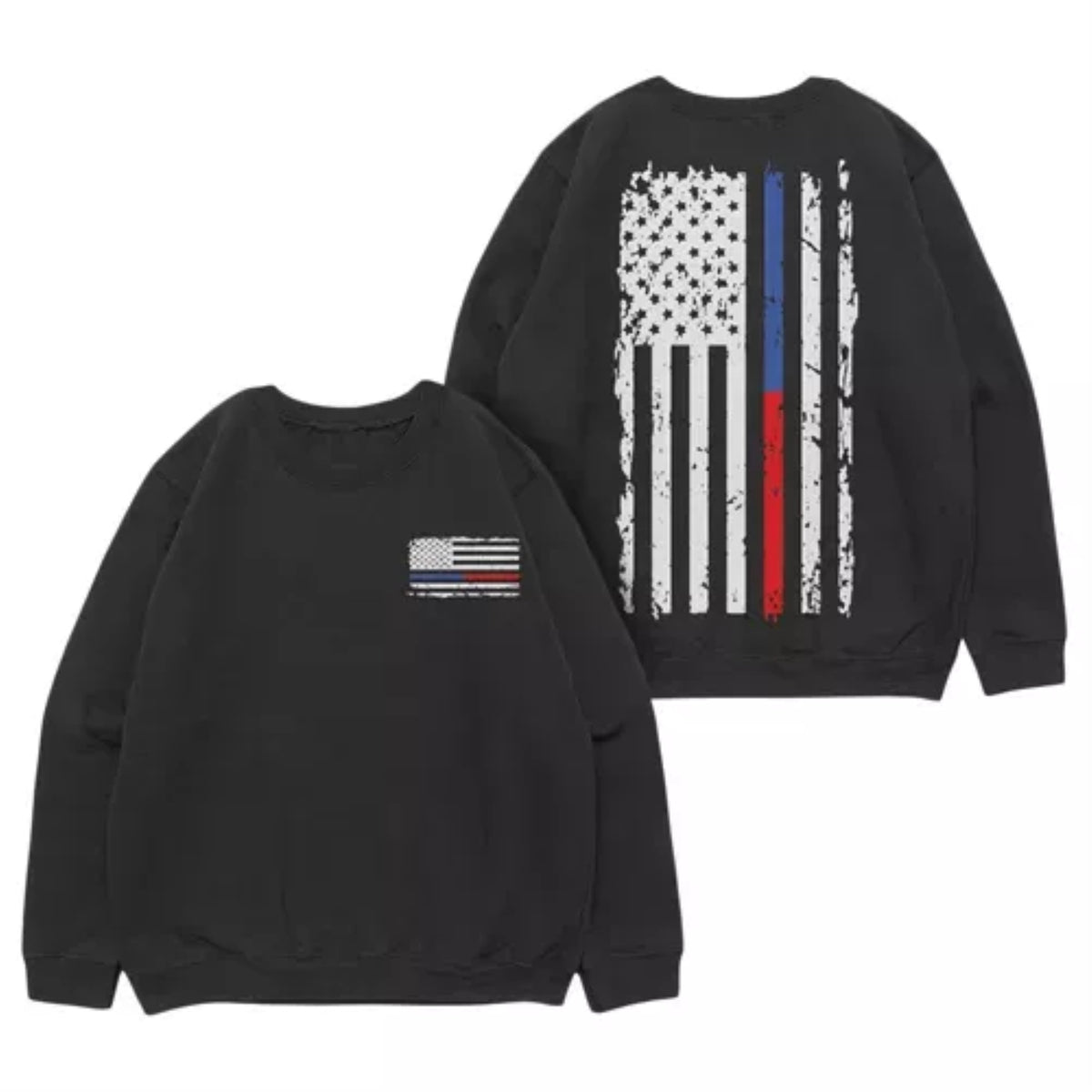 Vintage B & R Line Crewneck Sweatshirt Black - 2Xl