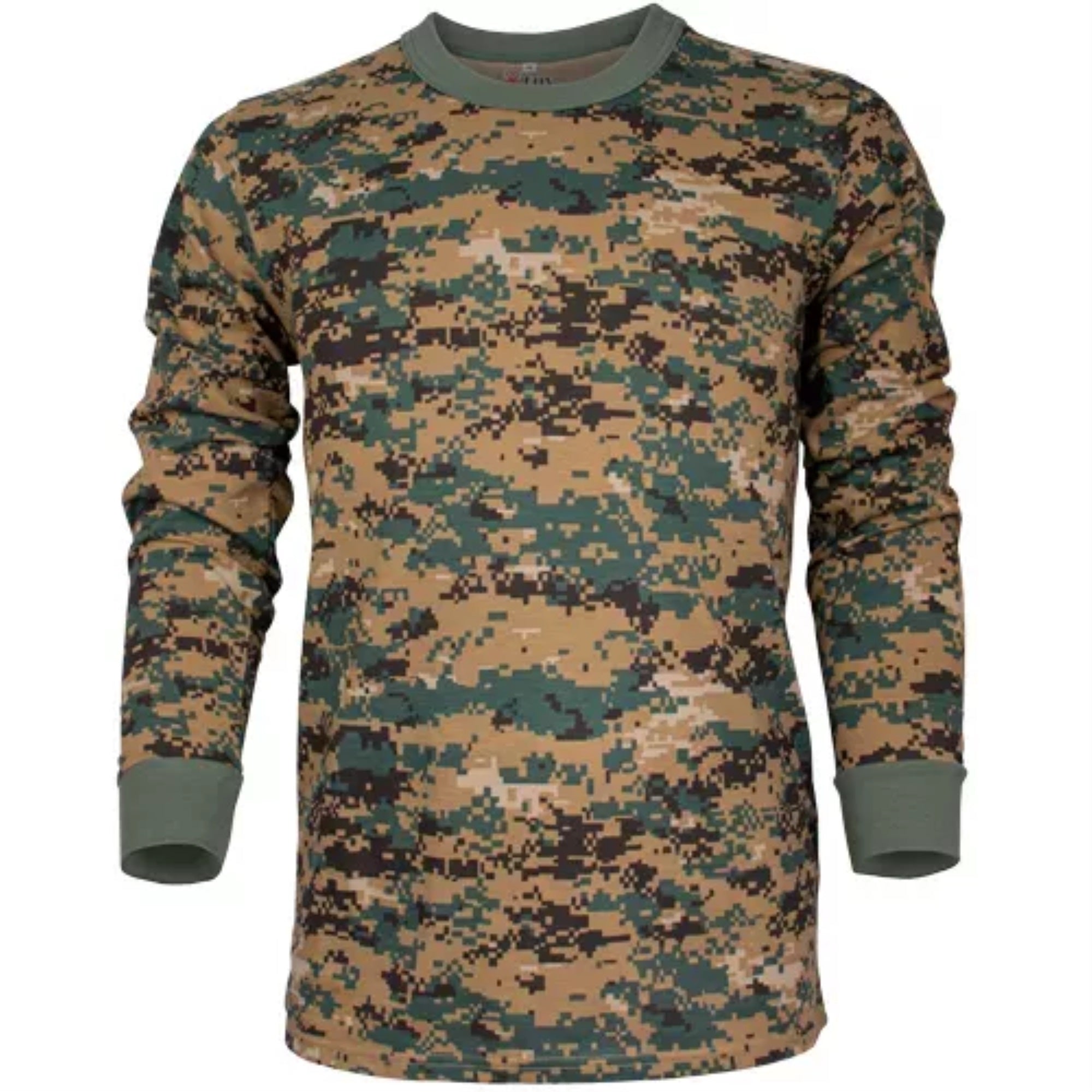 Mens Long Sleeve T-Shirt - Digital Woodland - Small