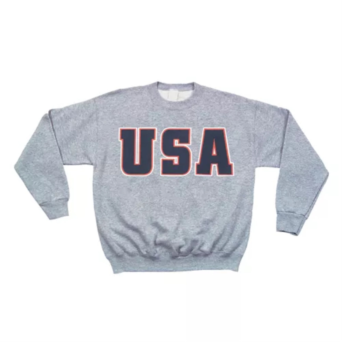 Usa Flag Crewneck Sweatshirt Grey - Small