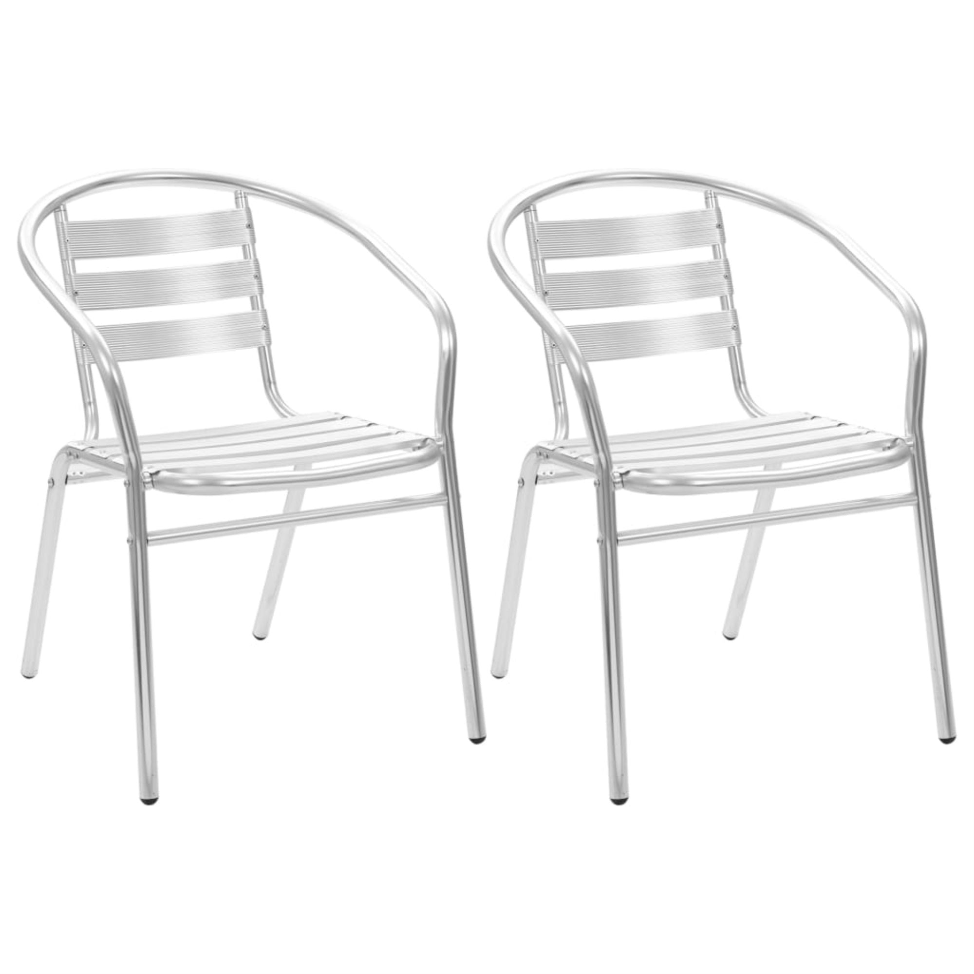 Vidaxl Stackable Patio Chairs 2 Pcs Aluminum